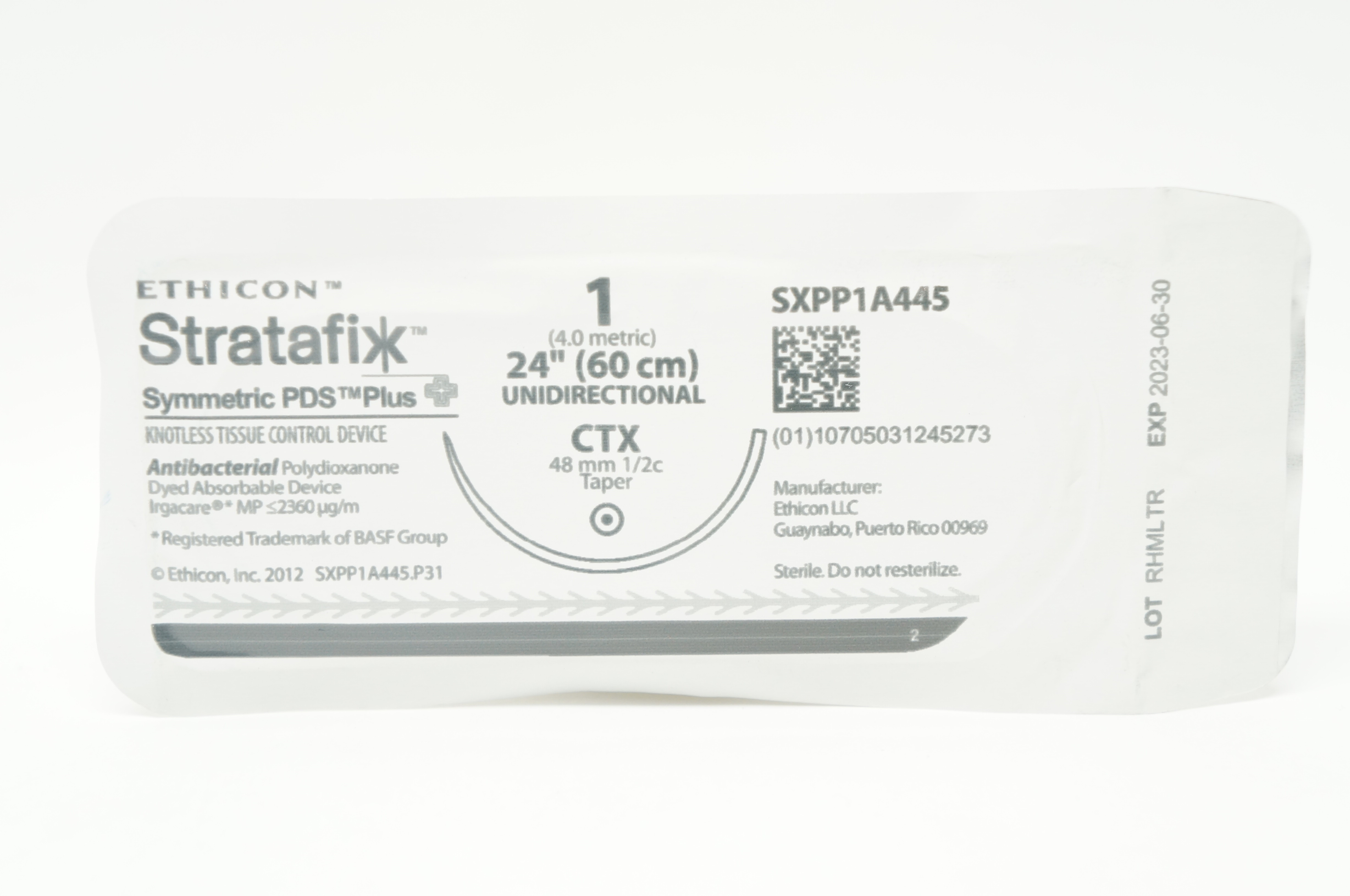 Ethicon SXPP1A445 1 PDS Plus OS-6 CTX 48mm 1/2c Taper 24inch