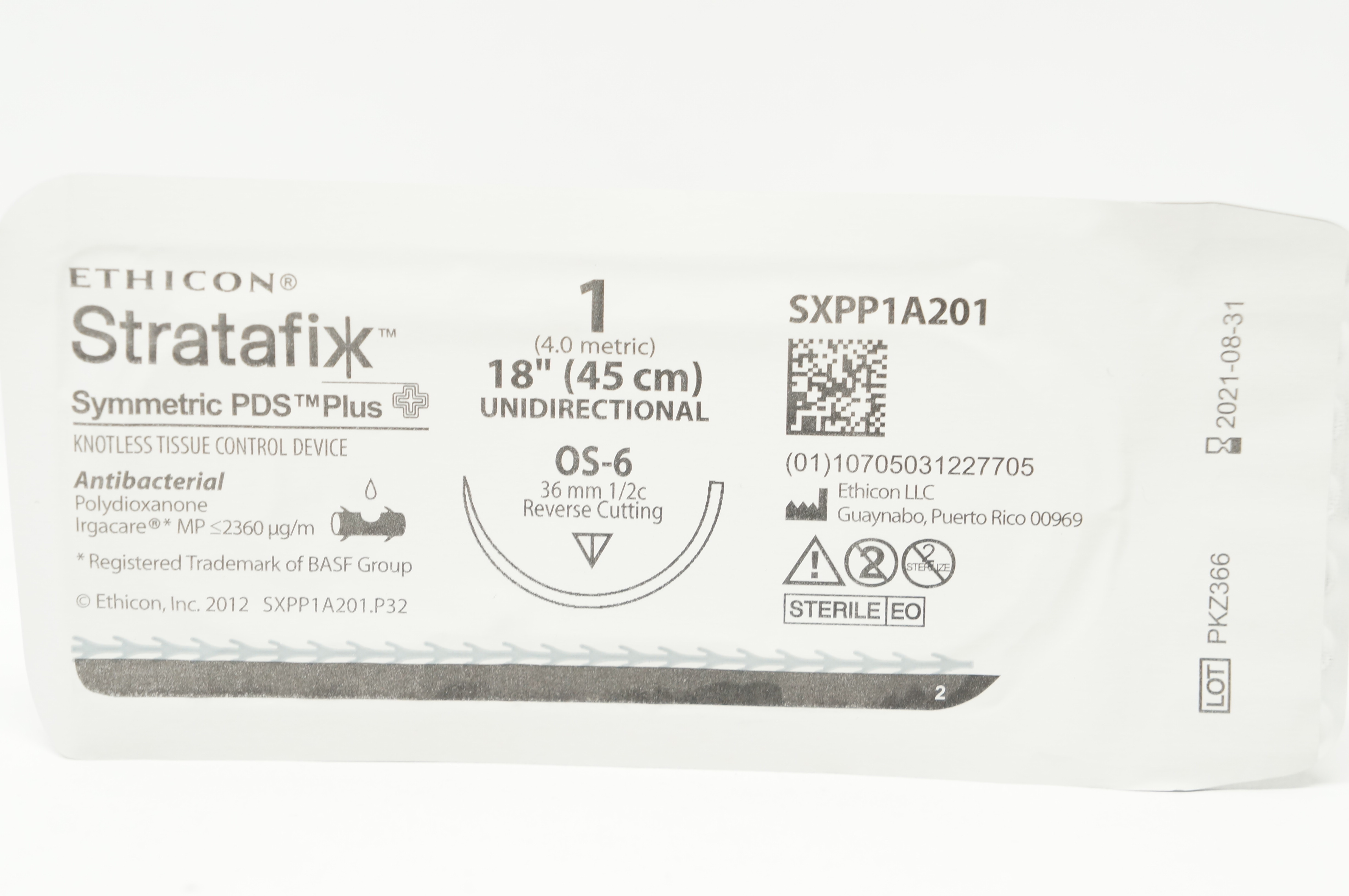 Ethicon SXPP1A201 1 Stratafix OS-6, 36mm 1/2c Reverse Cutting, 18inch (x)