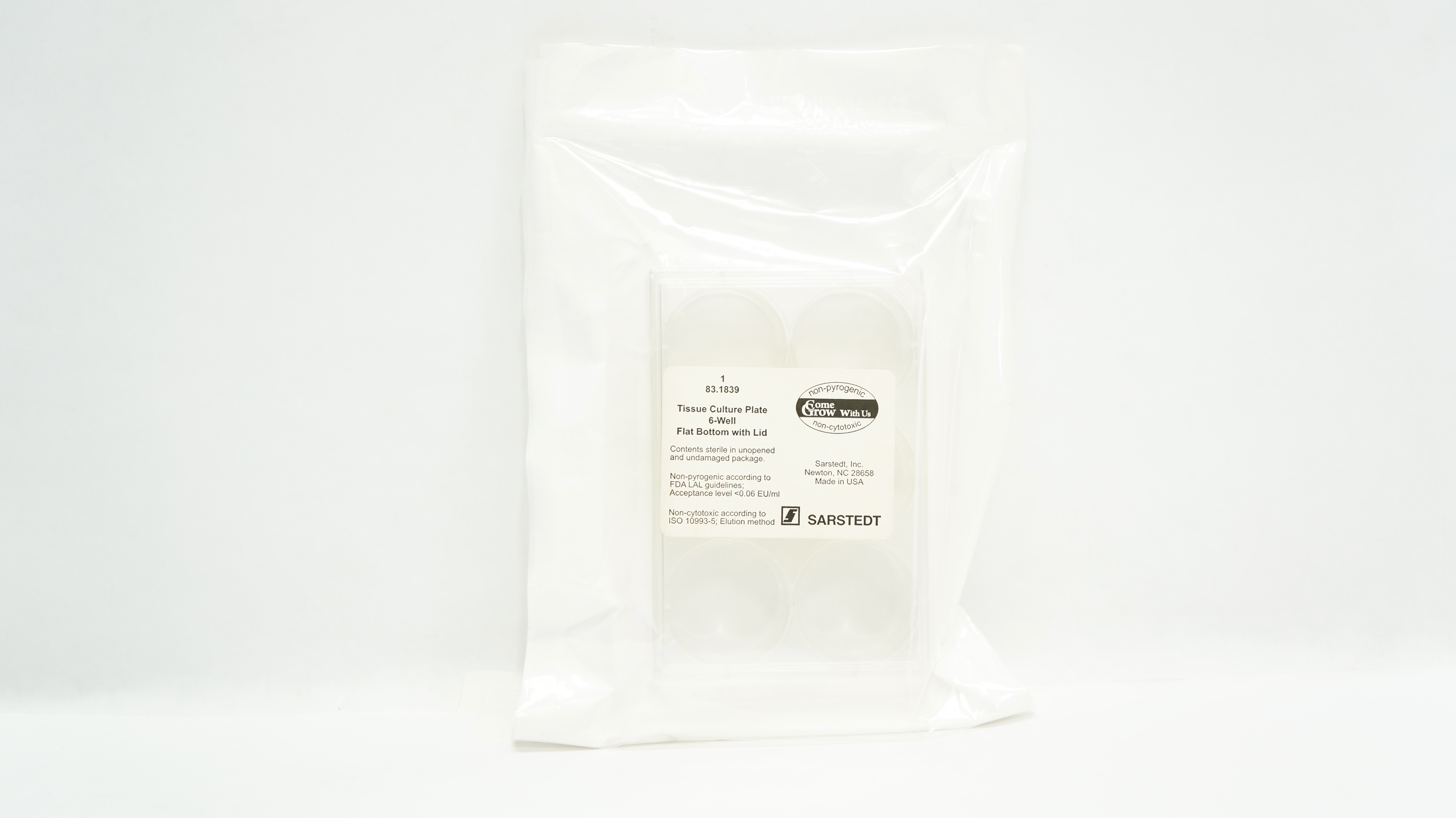 Sarstedt 83.1839 Tissue Culture Plate 6-Well Flat Bottom W/Lid <0.06 EU/ml