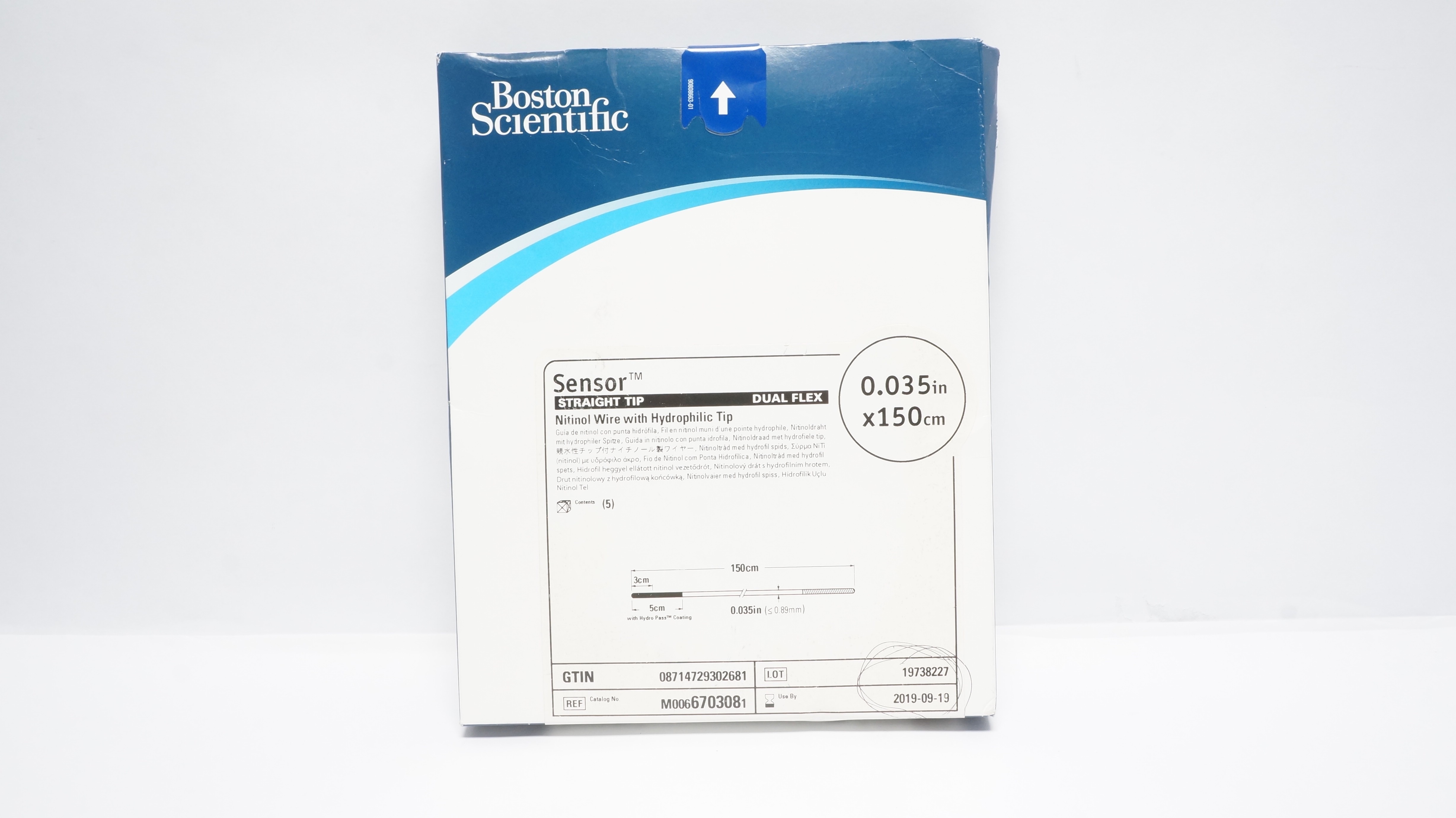 Boston Scientific M0066703080 Sensor Nitinol Wire 0.035in x 150cm (x) - Box of 5