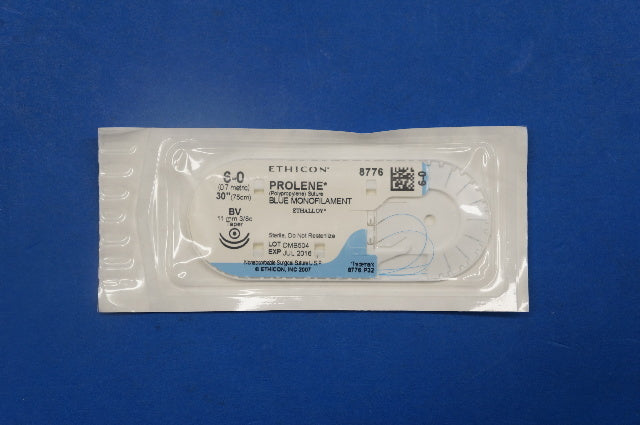 Ethicon 8776 6-0 PROLENE, BV 11mm 3/8c Taper, Blue Monofilament, 30