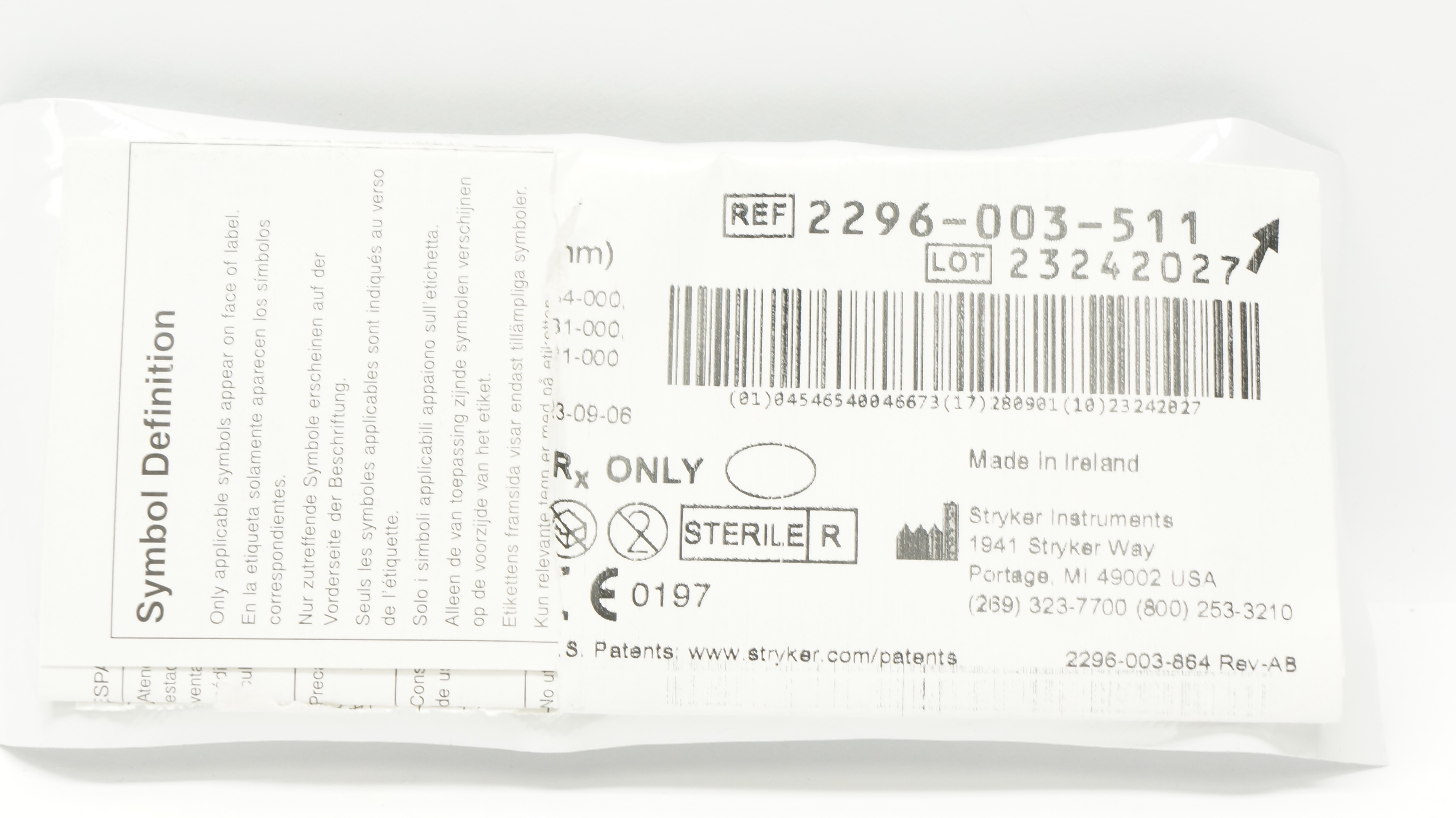 Stryker 2296-003-511 Thin Offset Blade 9.0mm x 0.38mm x 25.0mm