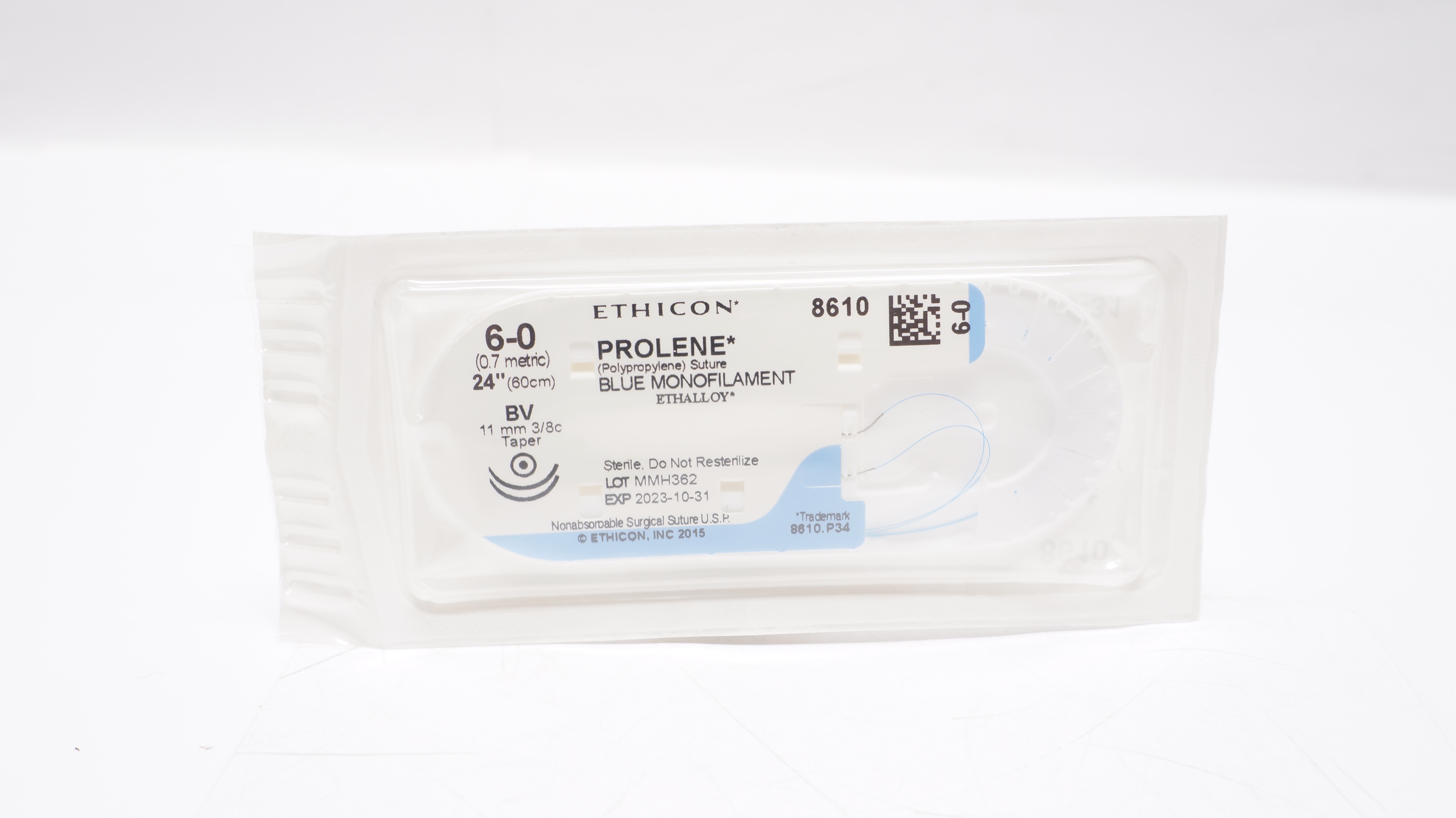 Ethicon 8610 6-0 PROLENE Polypropylene Stre BV 11mm 3/8c Taper, 24inch (x)