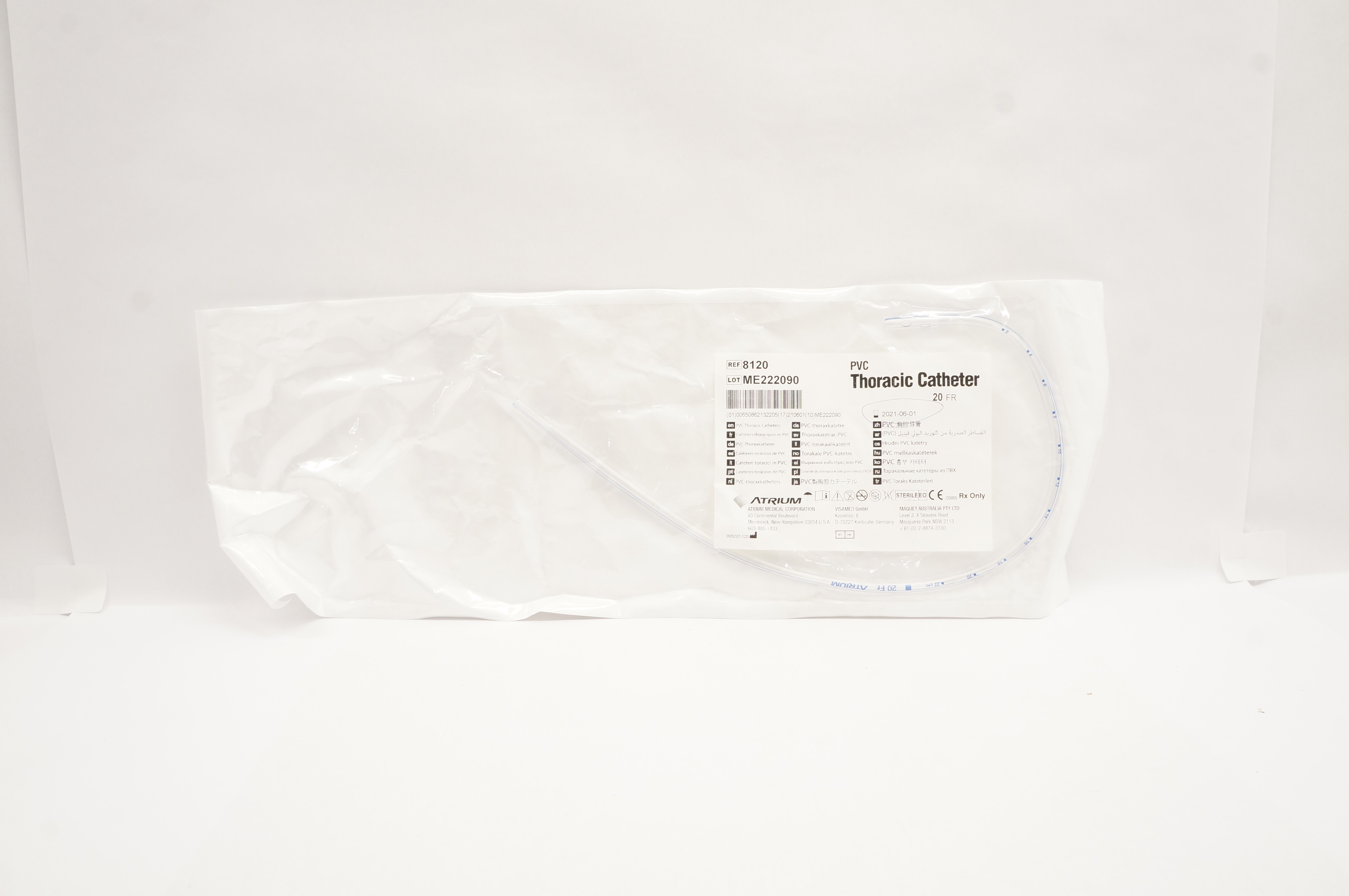 Atrium 8120 PVC Thoracic Cath. 20Fr (x)