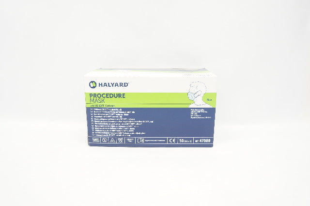 Halyard 47080 Procedure Mask Blue with SO Soft Earloops - Box of 50