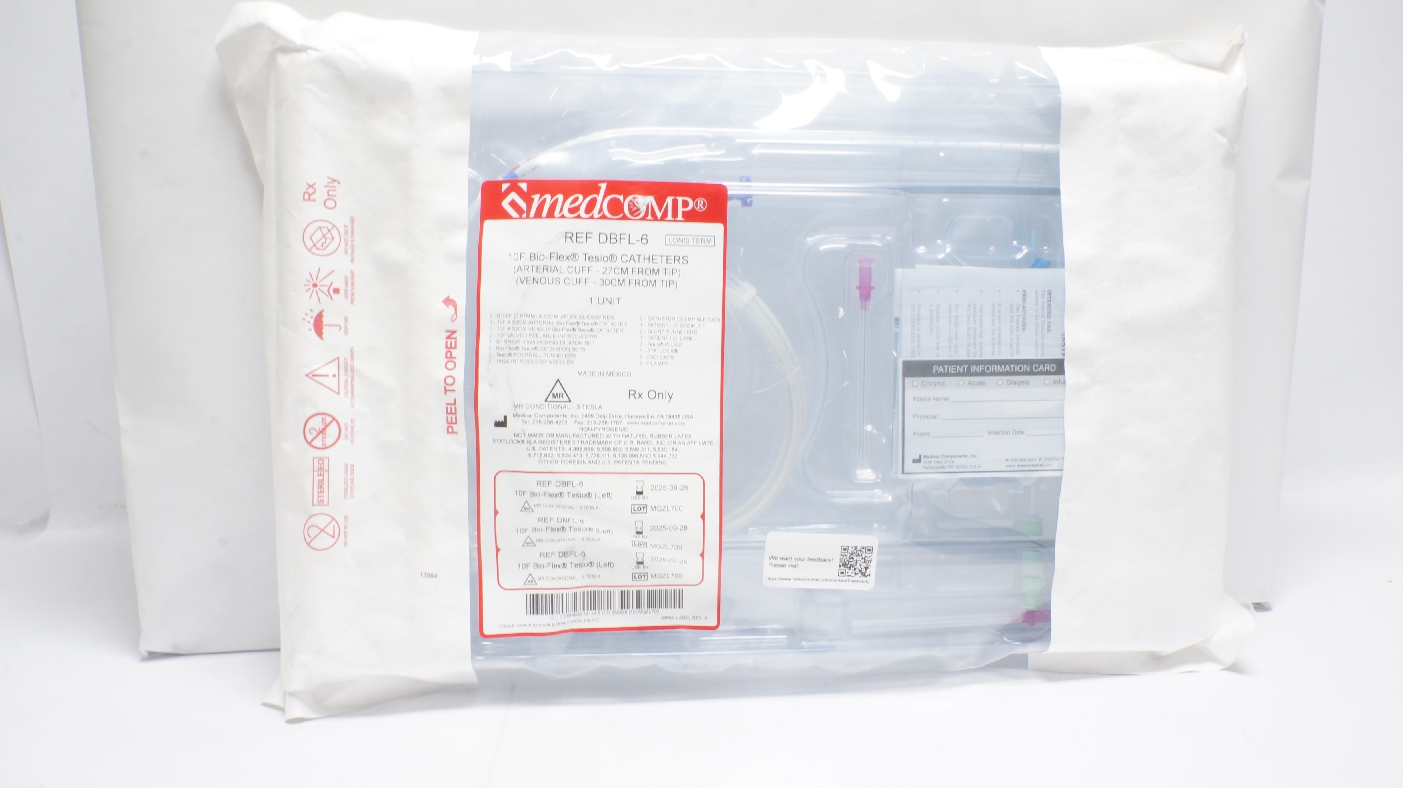 Medcomp DBFL-6 10F Bio-Flex Tesio Caths. Left  (x)