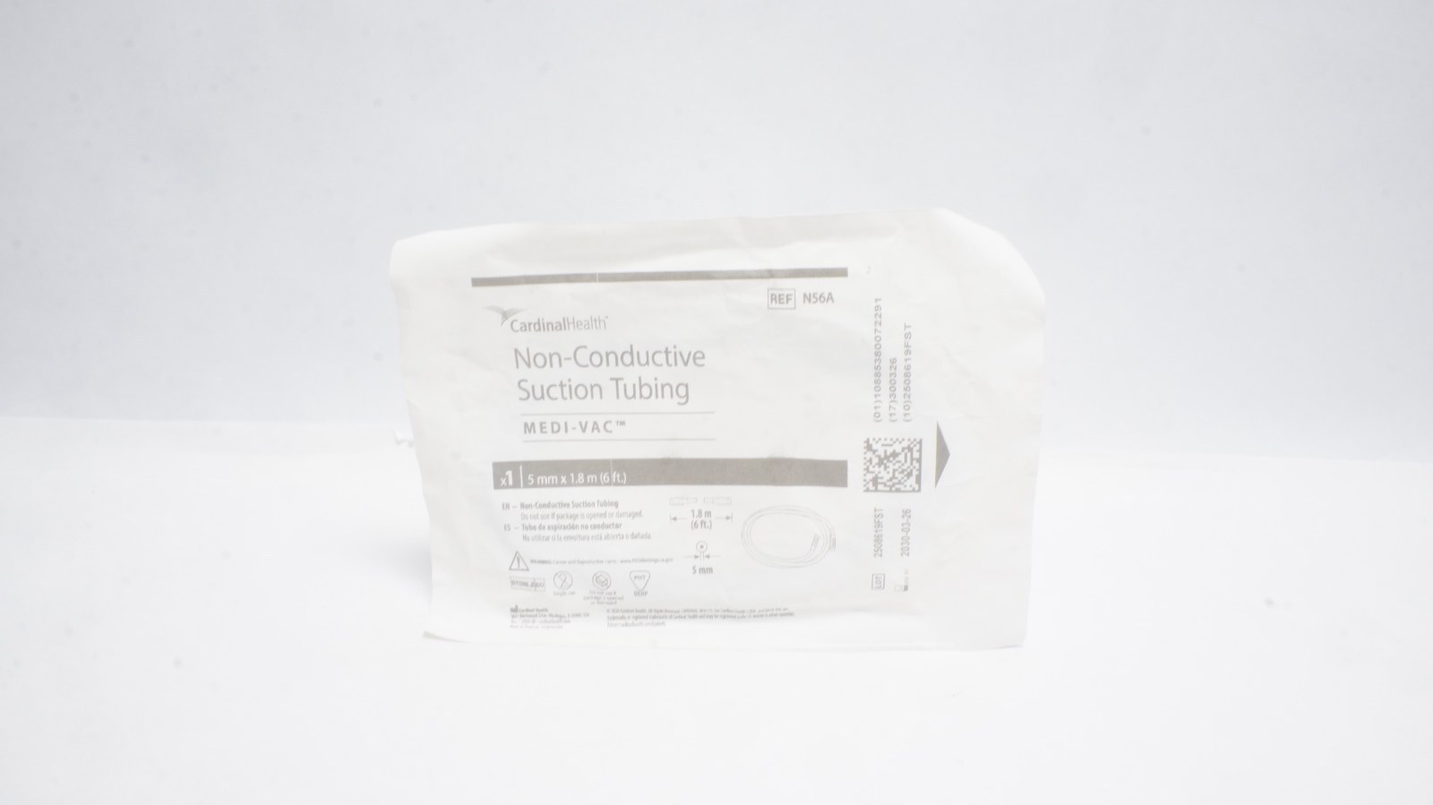 Cardinal Health N56A Non-Conductive Suction Tubing 5 mm 1.8 m