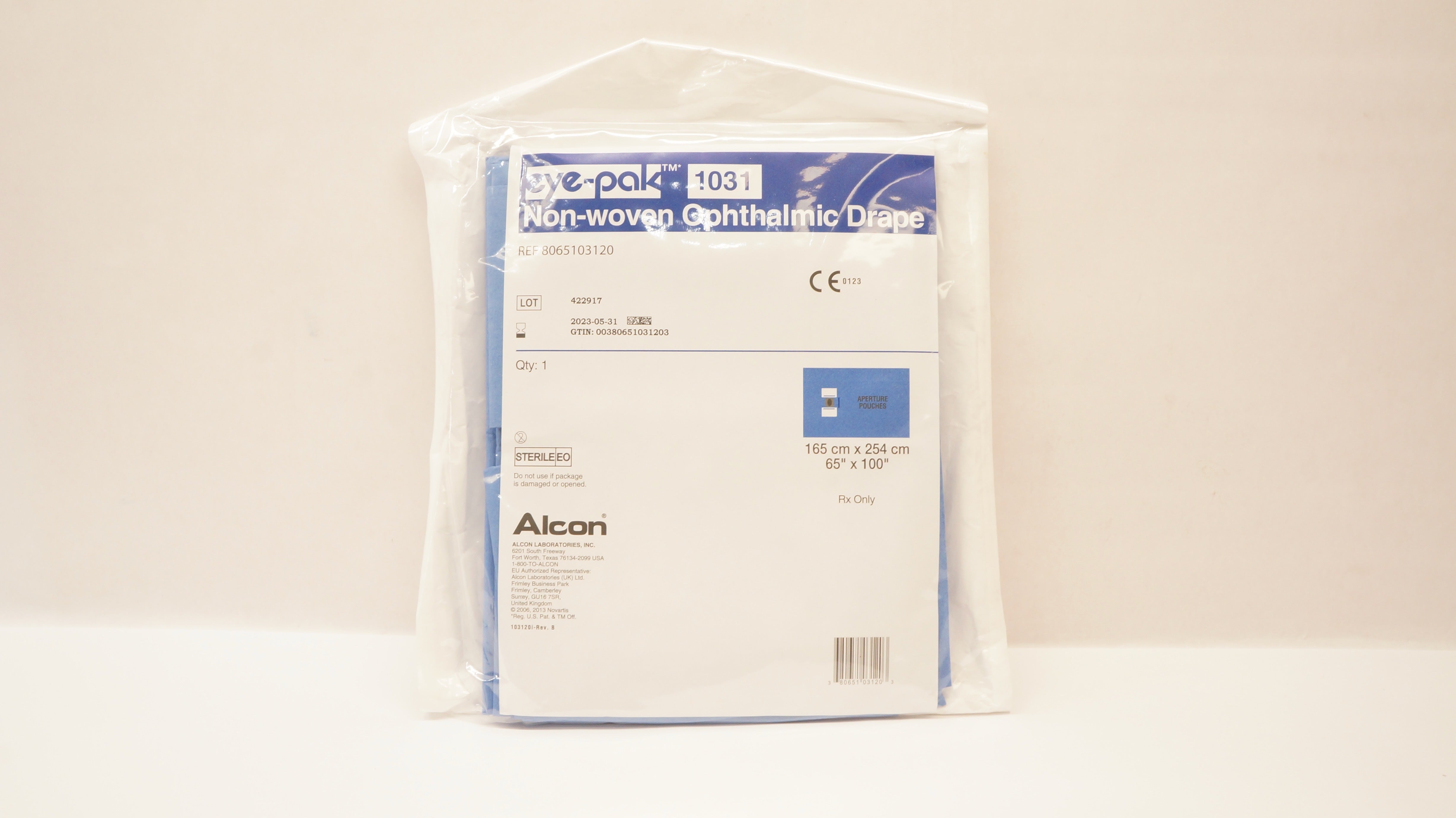 Alcon 8065103120 Eye-Pak Non-Woven Ophthalmic Drape 65inch x 100inch