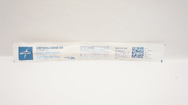 Medline DYND13520 Urethral Cath. Red Rubber Latex, 20Fr.