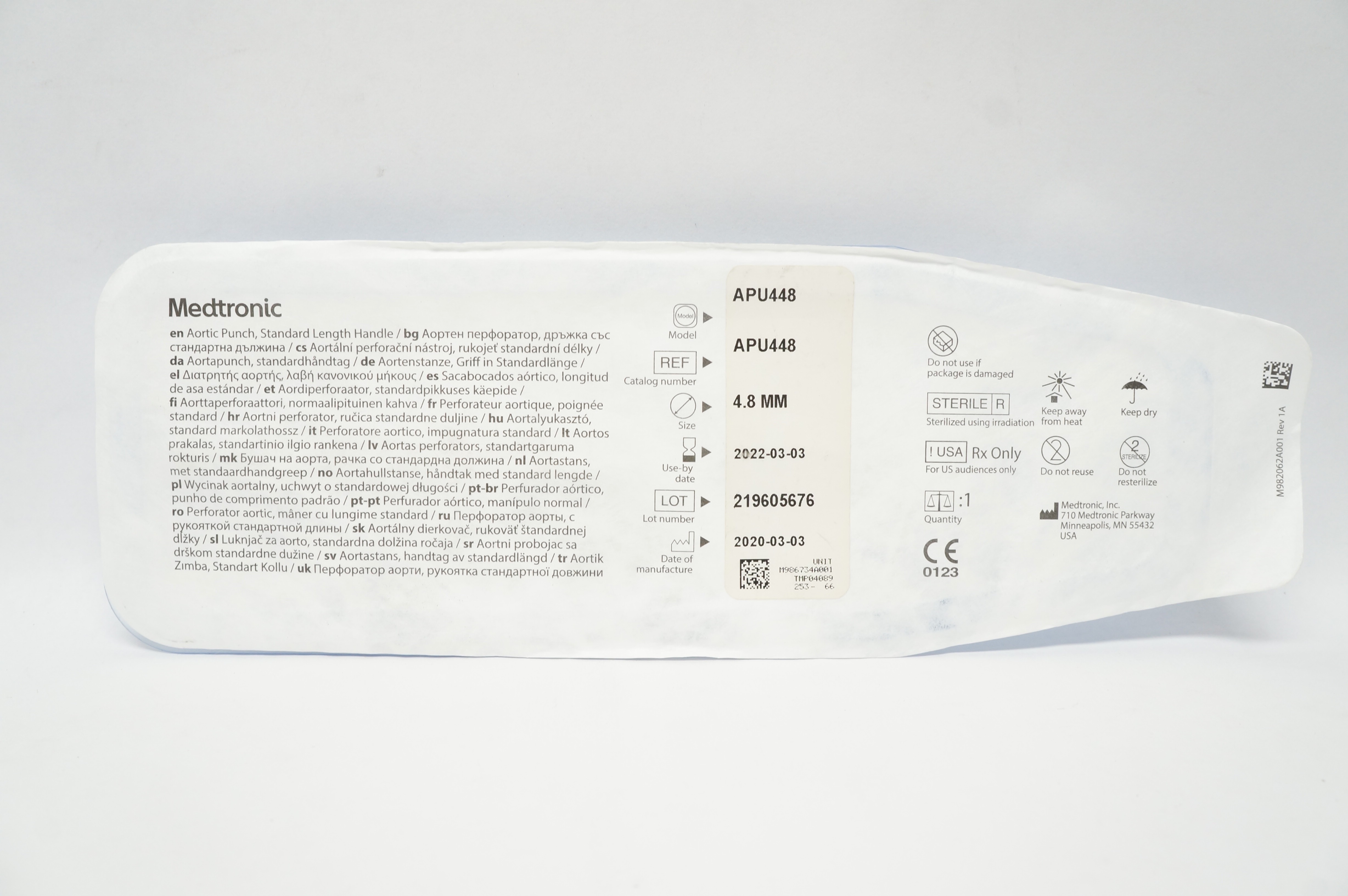 Medtronic APU448 Aortic Punch Standard Length Handle 4.8mm (x)