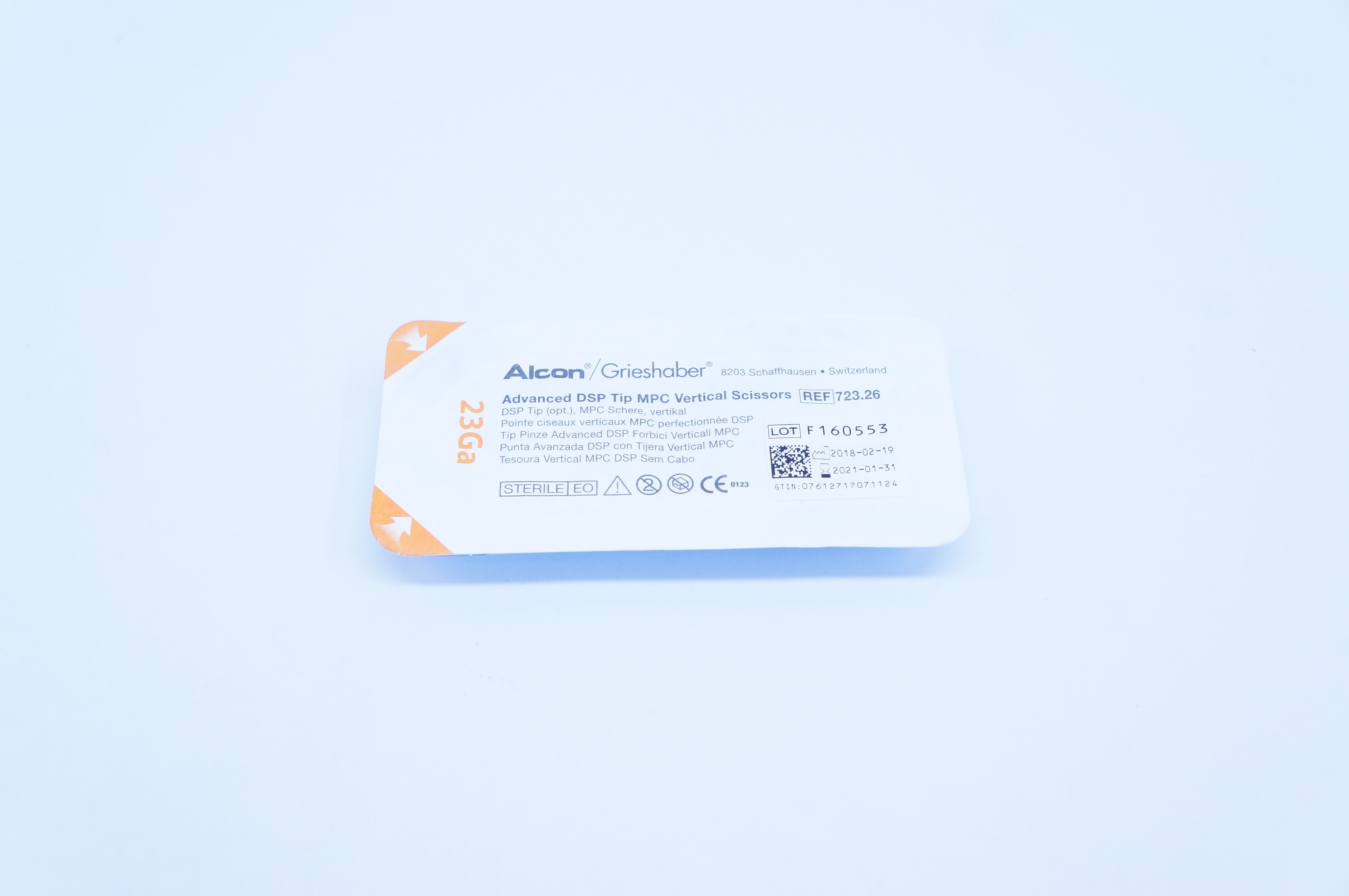 Alcon 723.26 Grieshaber Advanced DSP Tip MPC Vertical Scissors 23Ga