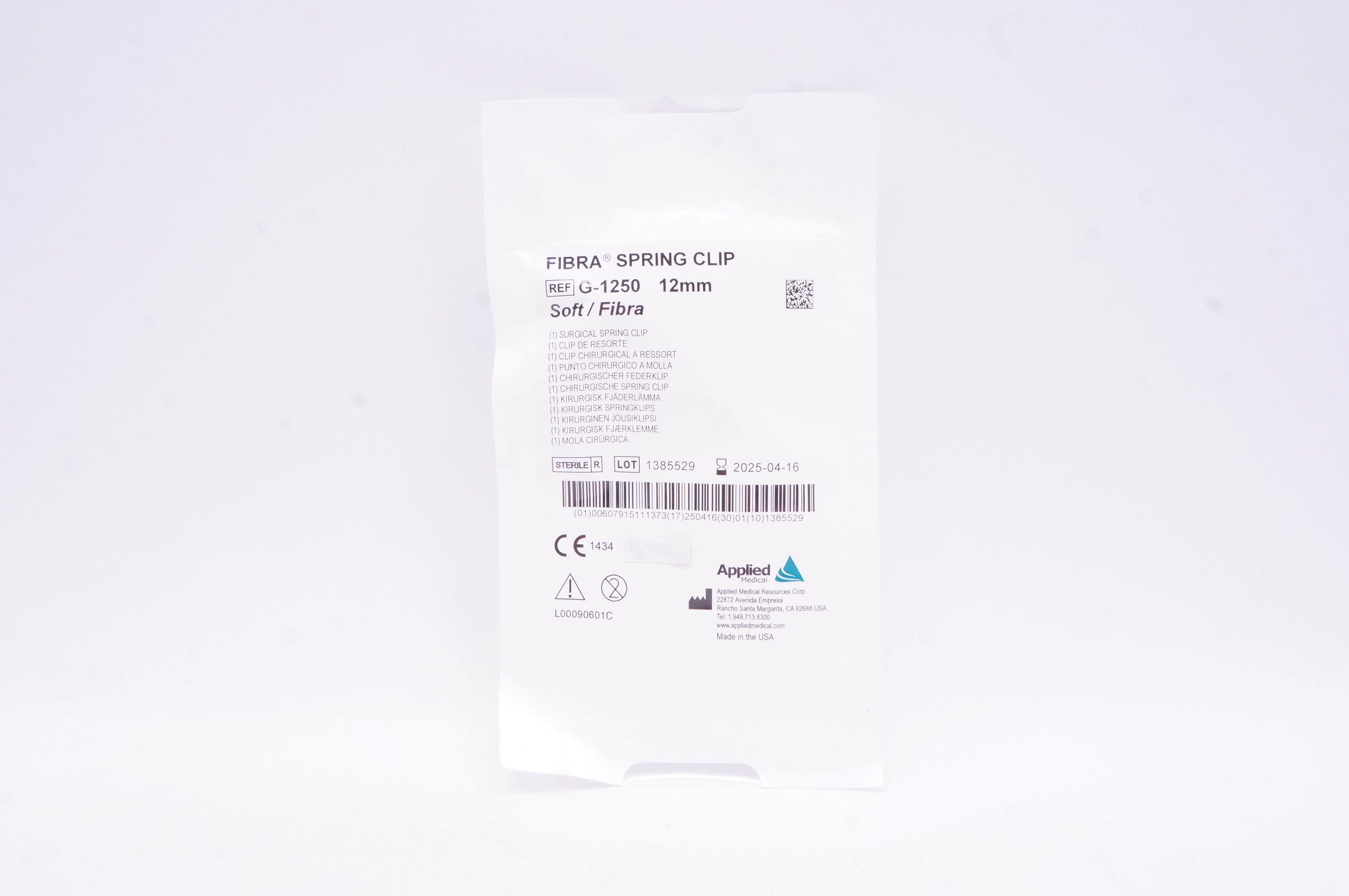 Applied Medical G-1250 SOFT/FIBRA Surgical Spring Clip 12mm