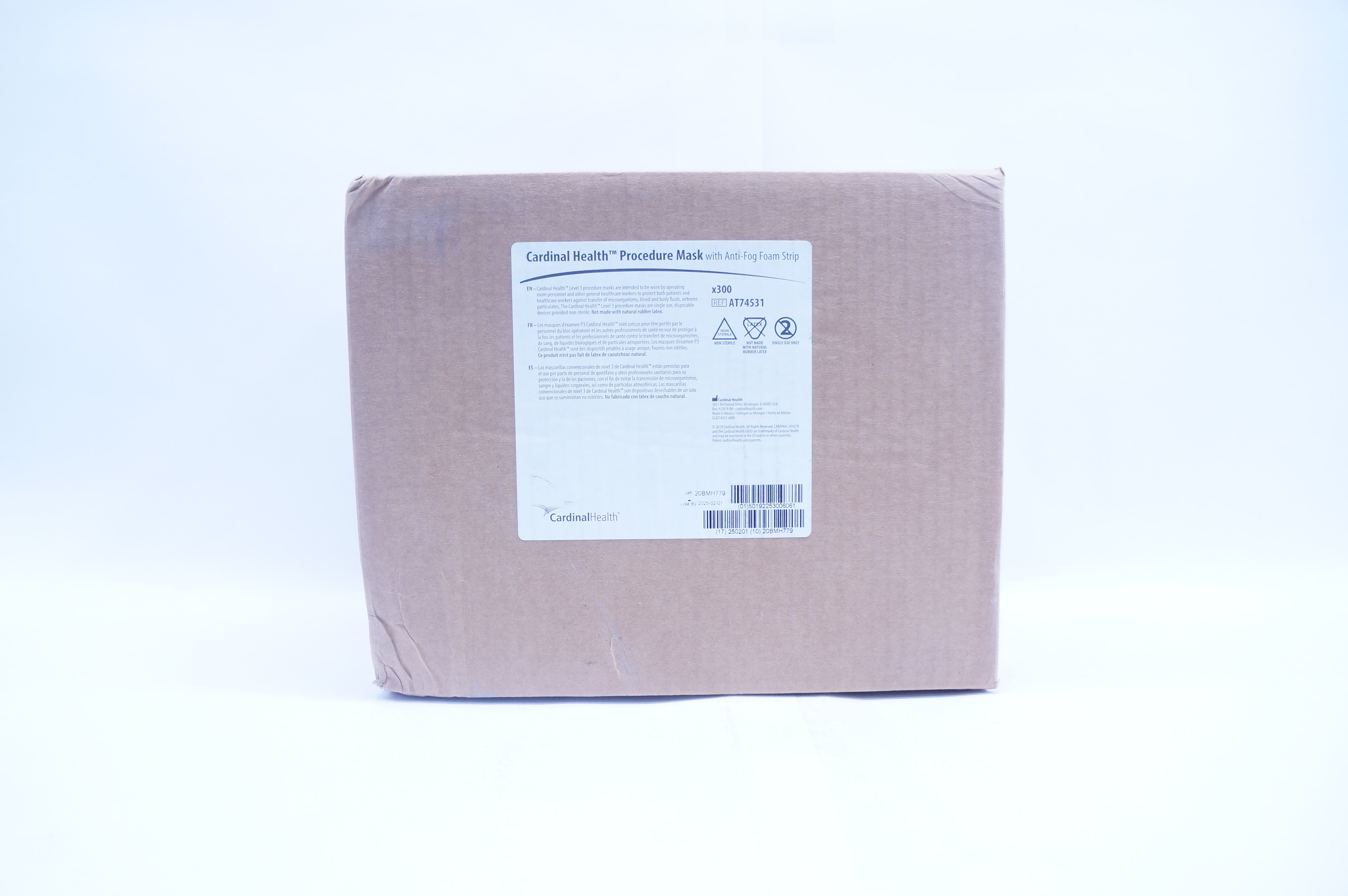 Cardinal Health AT74531 Procedure Mask With Anti-Fog Foam Strip - Case of 300