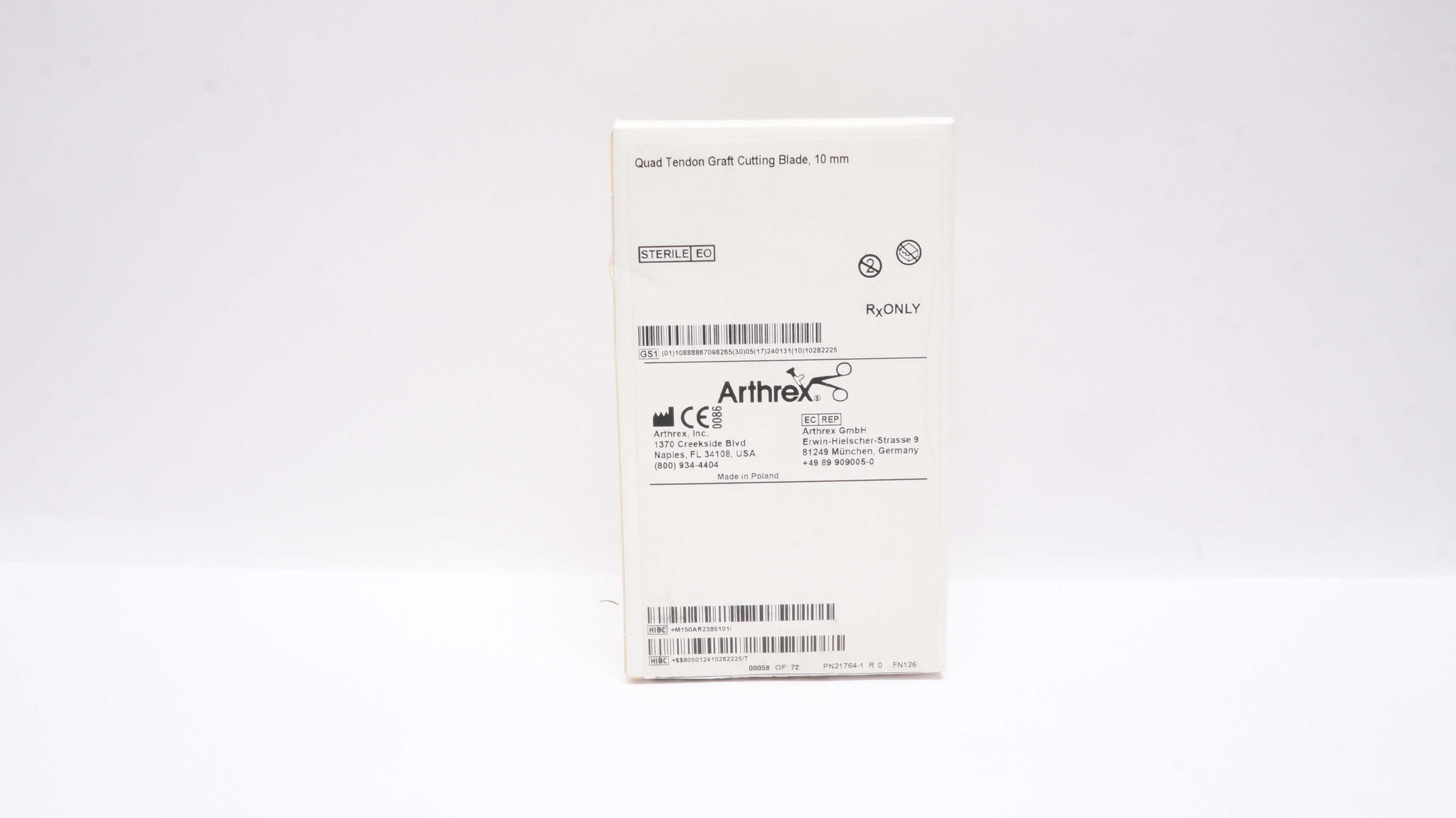 Arthrex AR-2385-10 Quad Tendon Graft Cutting Blade 10mm - Box of 5