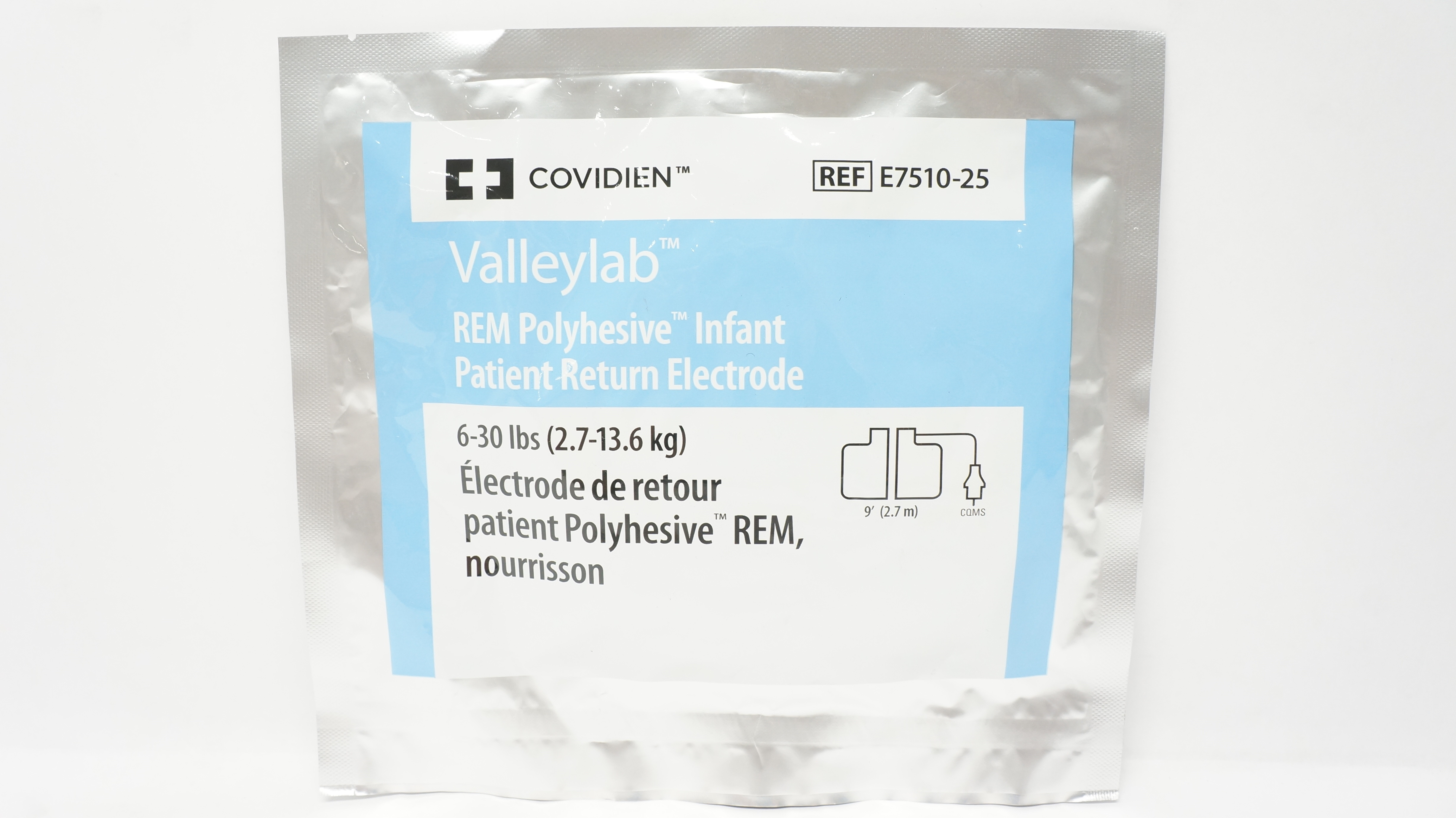 Covidien E7510-25 Valleylab REM Polyhesive Infant Return Electrode 6-30lbs (x)
