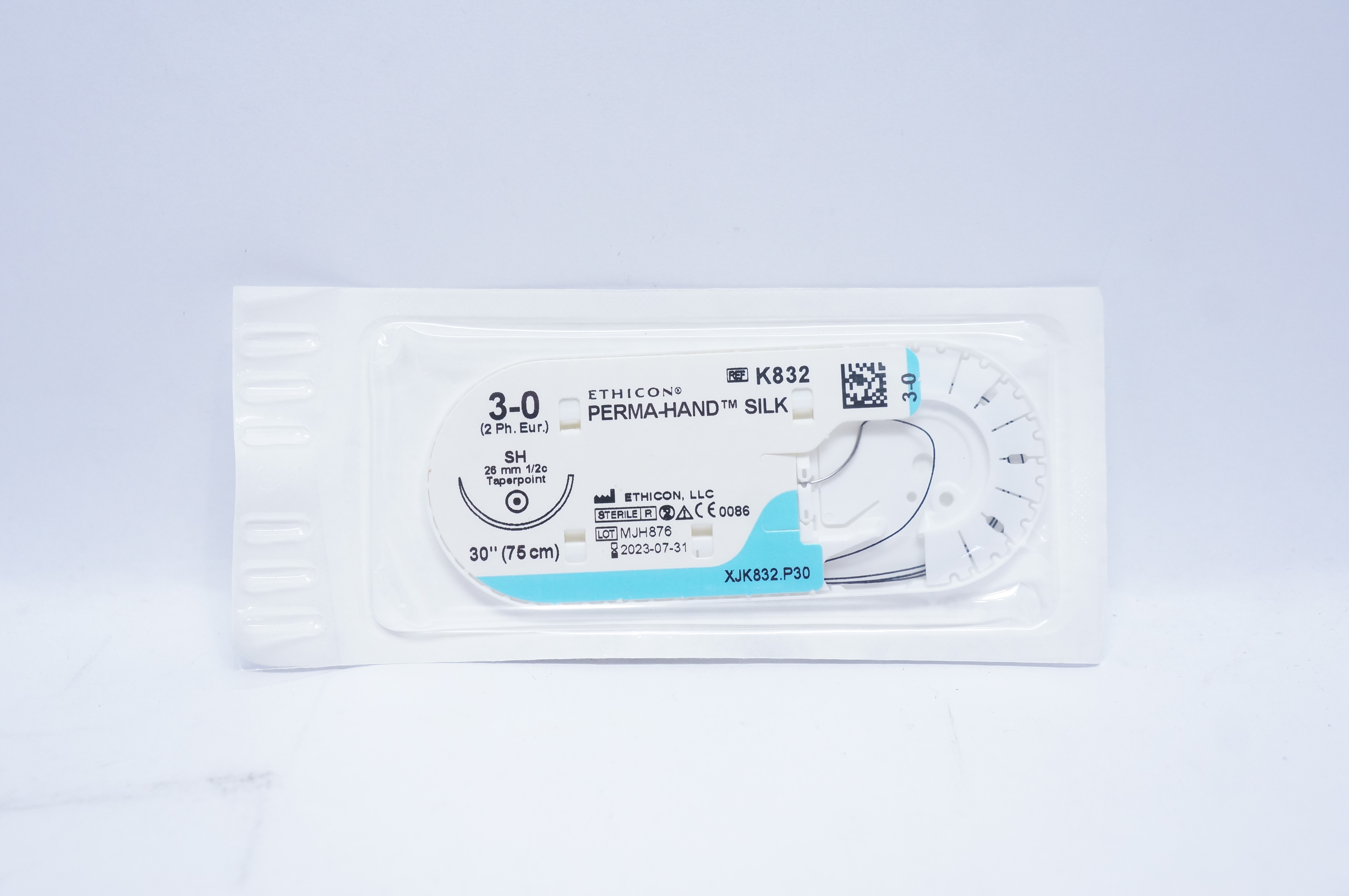 Ethicon K832 3-0 PERMA-HAND SILK Stre SH 26mm 1/2c Taperpoint, 30inch (x)
