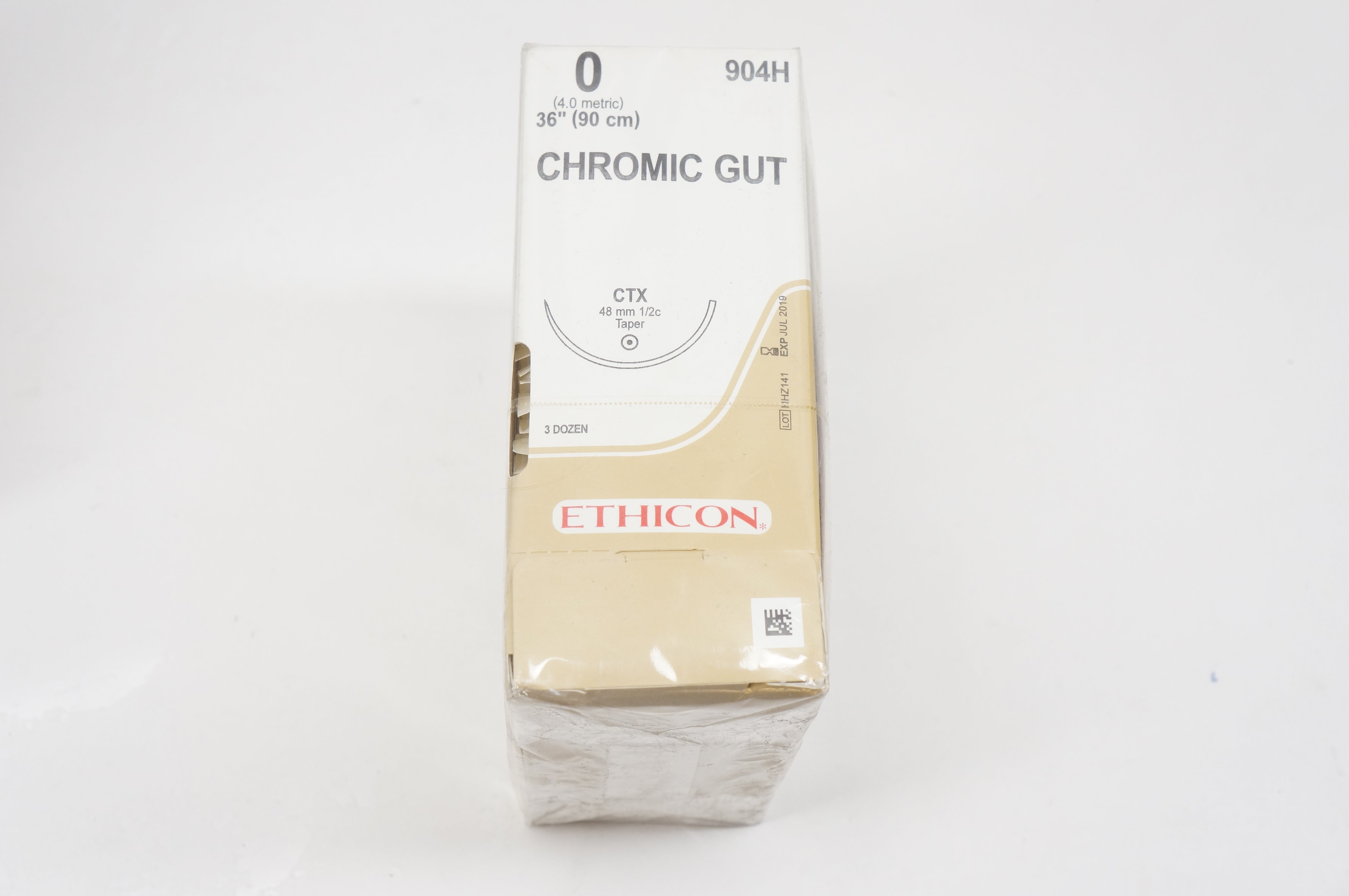 Ethicon 904H 0 CHROMIC GUT, CTX, 48mm 1/2c Taper, 36inch (x) - Box of 36