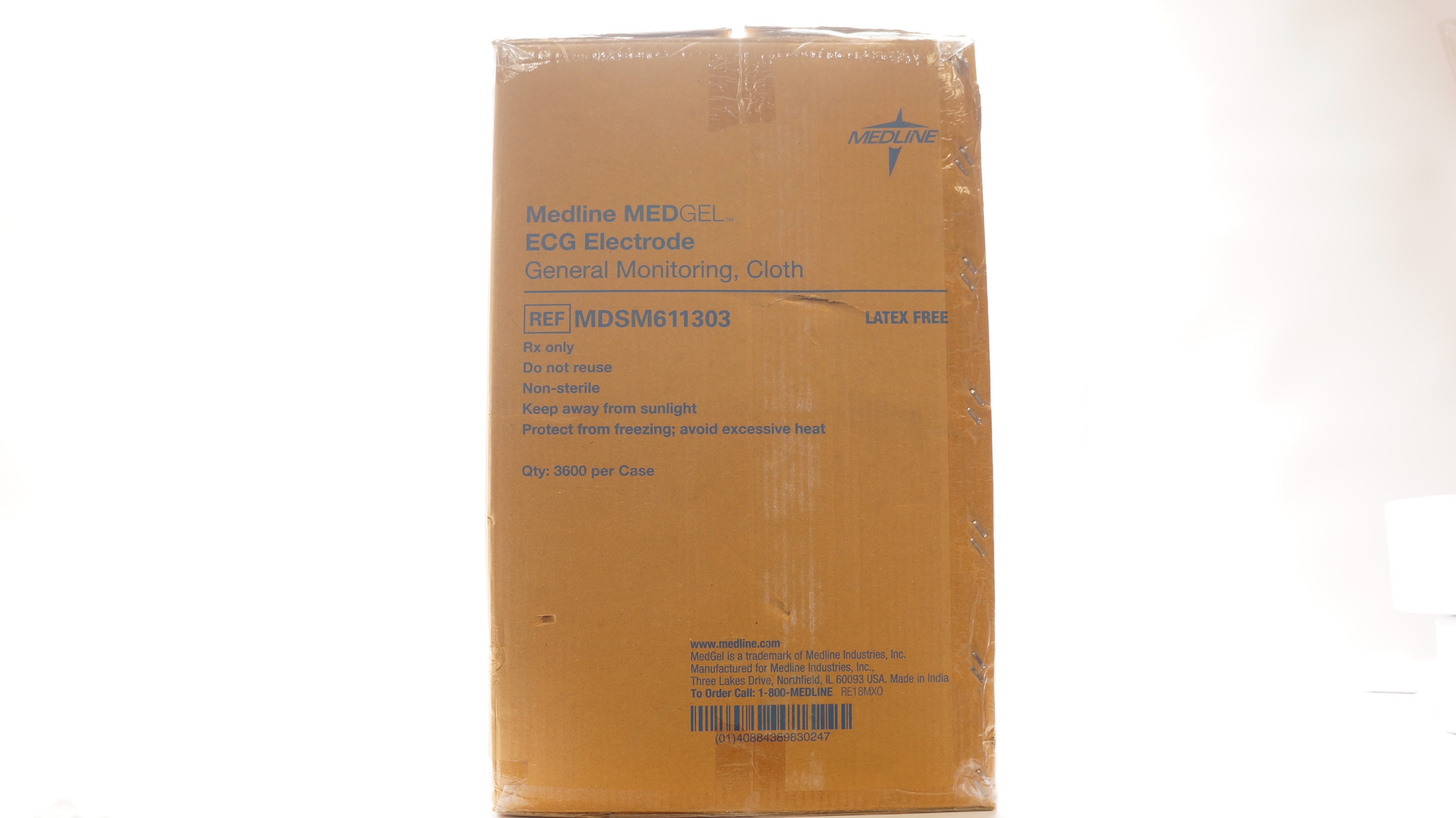 Medline MDSM611303 MedGel ECG Electrode General Monitoring, Cloth - Case of 3600