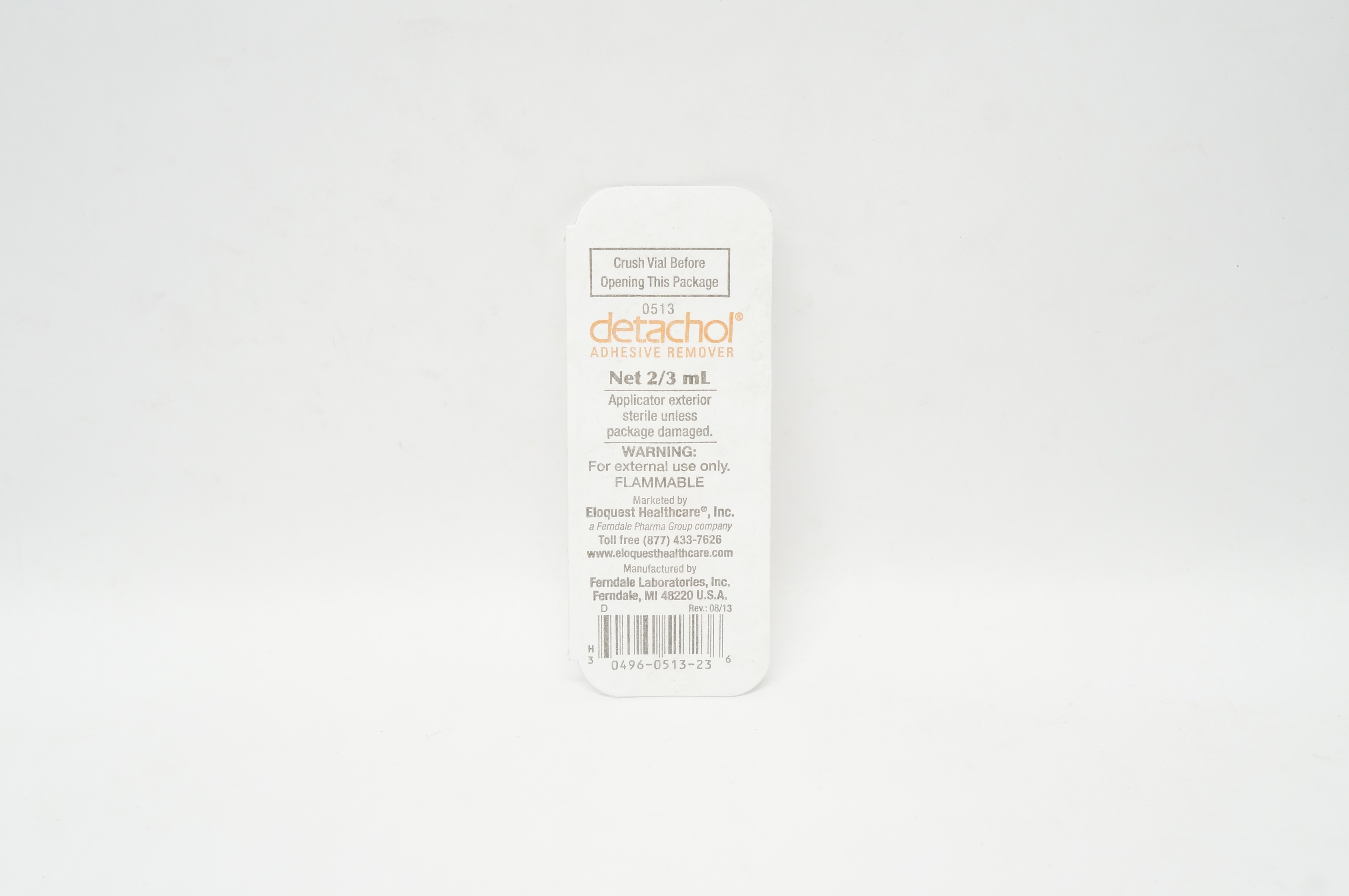 Ferndale Laboratories 0513 Detachol Adhesive Remover 2/3mL