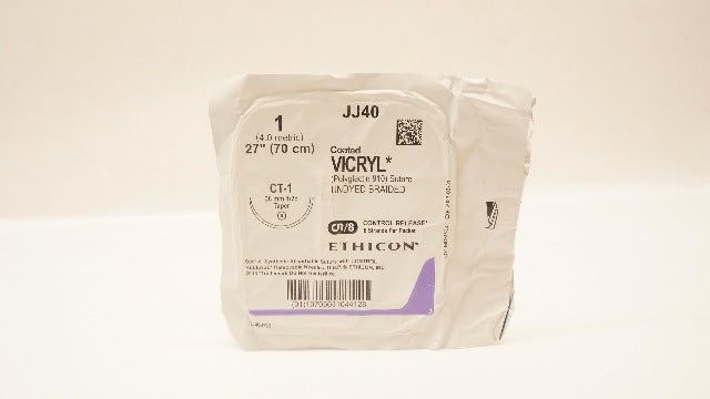 Ethicon JJ40 1 Coated VICRYL CT-1 36mm 1/2c Taper 27inch (x)