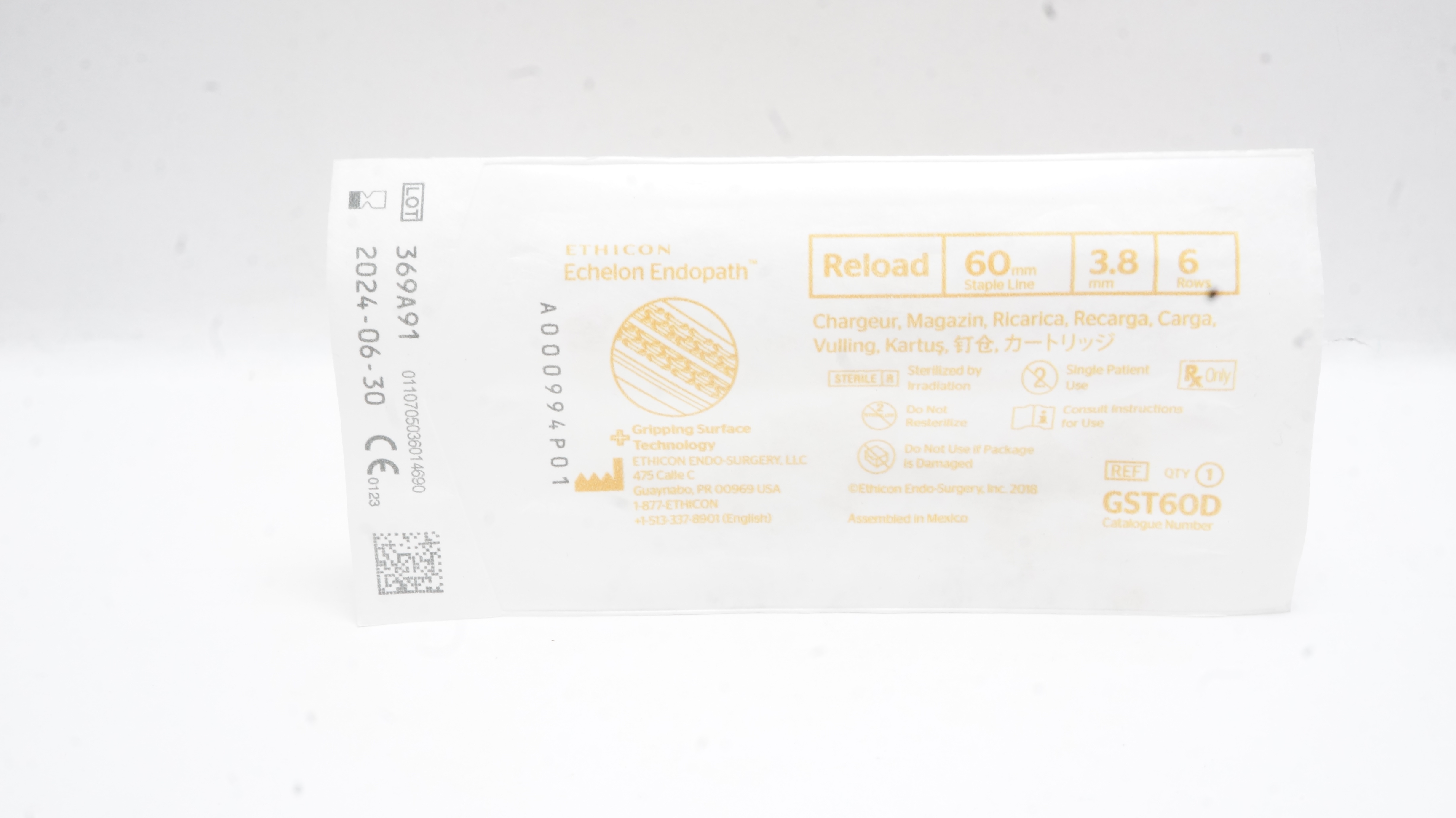 Ethicon GST60D Echelon Endopath Reload 60mm x 3.8mm 6 Rows (x)