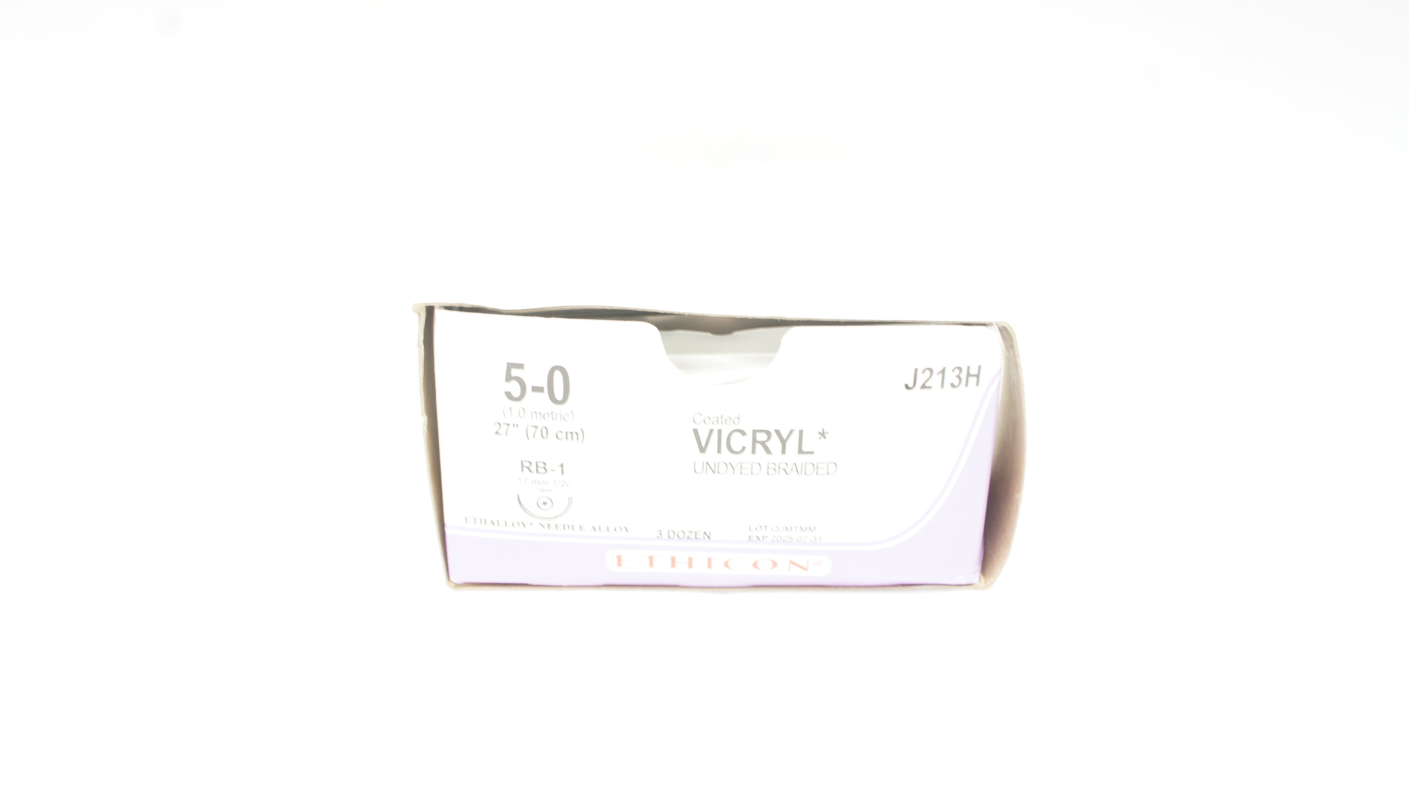 Ethicon J213H 5-0 VICRYL Stre RB-1 17mm 1/2c Taper 27inch - Box of 36
