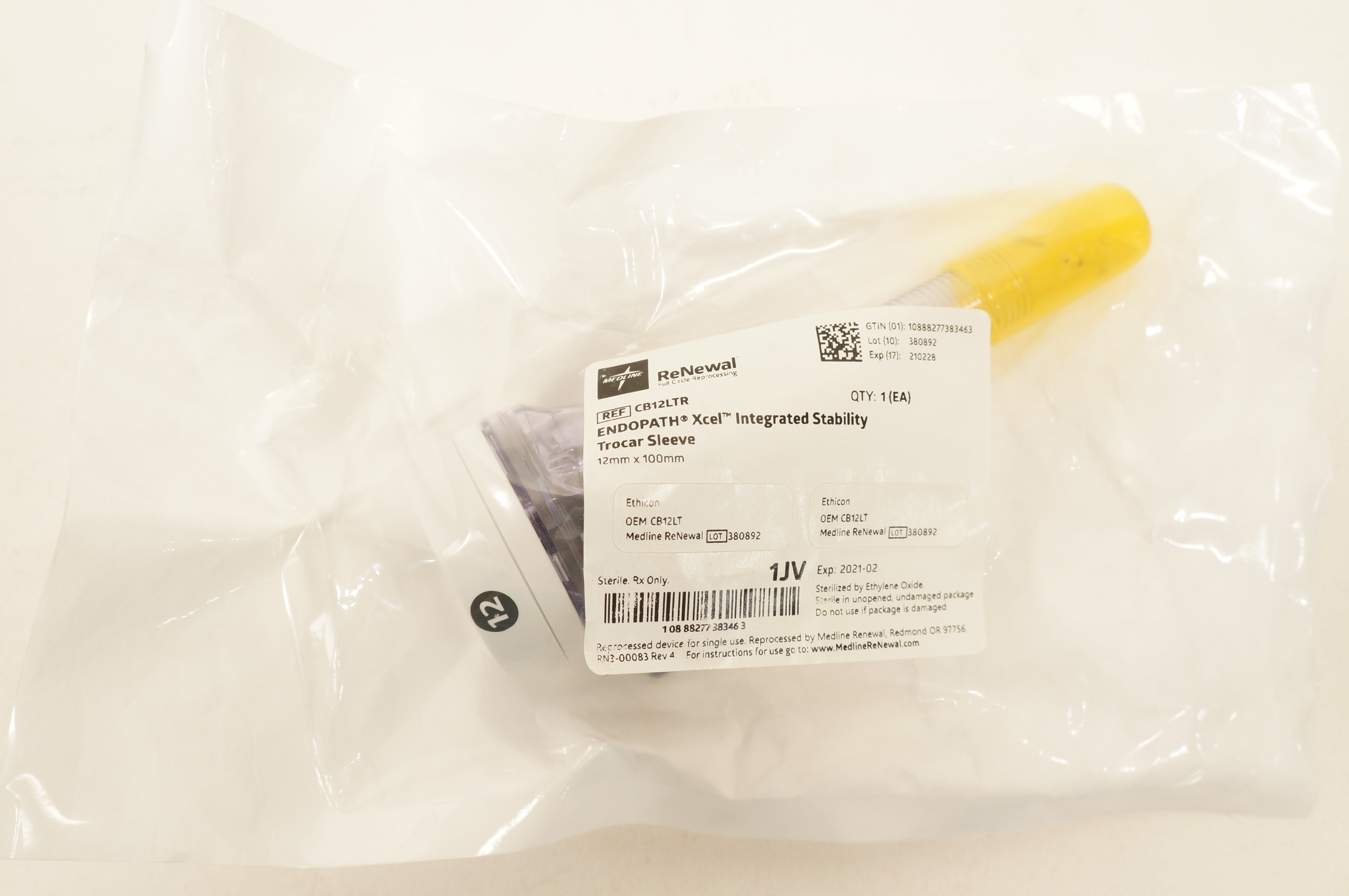 Medline CB12LTR ReNewal Endopath Xcel Integrated Stability Trocae Sleeve (x)