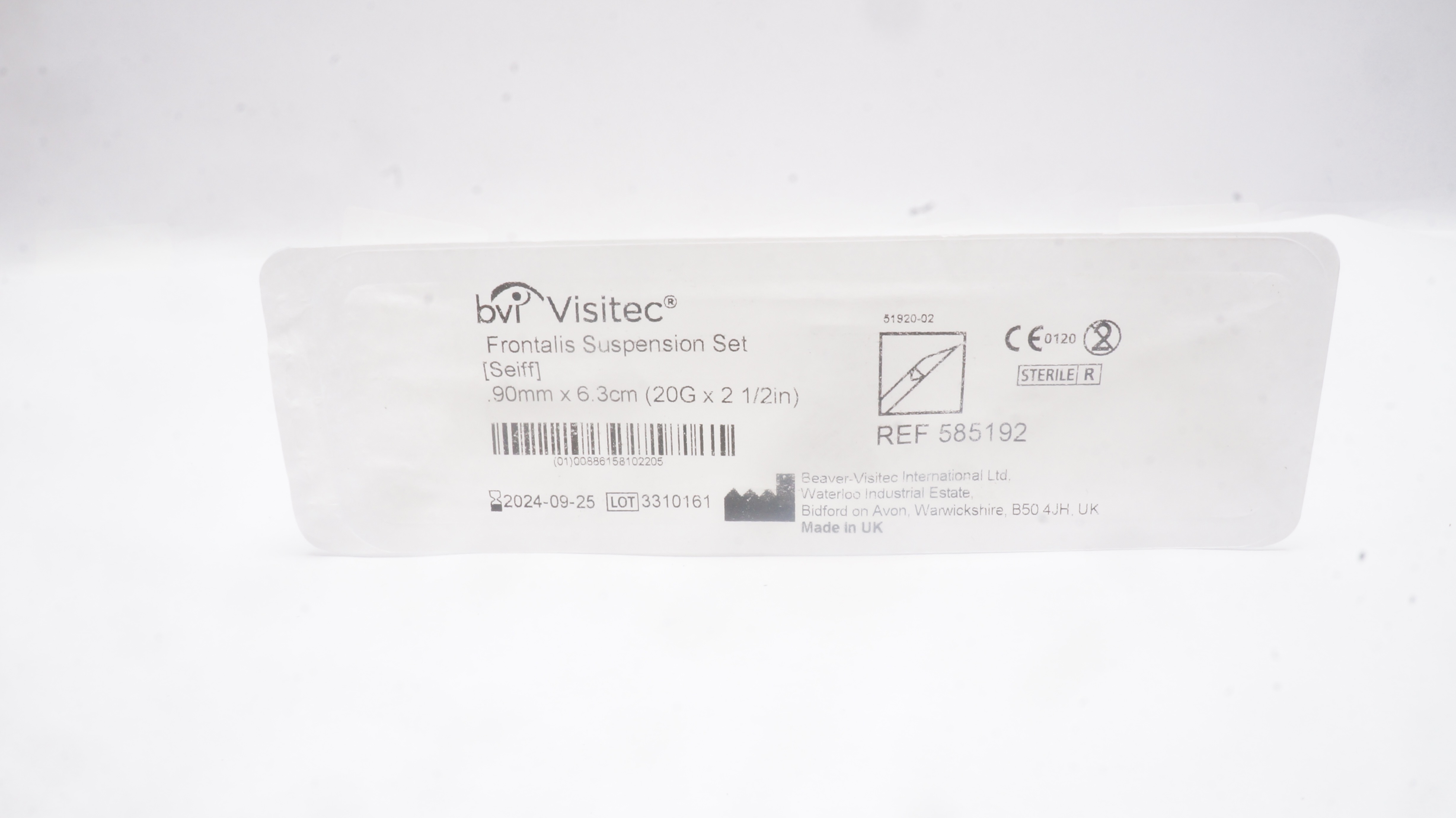 BVI 585192 Visitec Frontalis Suspension Set 20G x 2-1/2inch