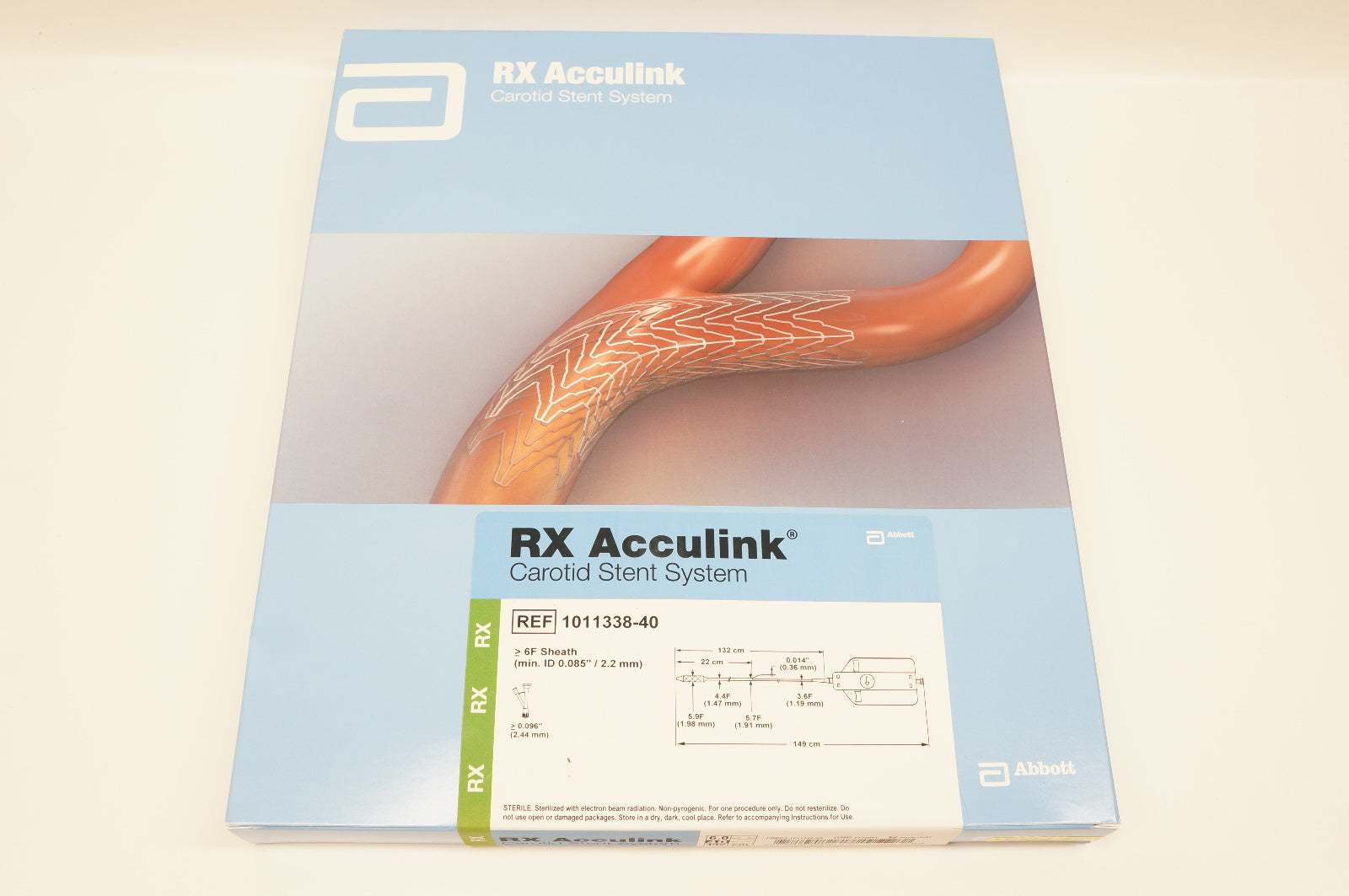 Abbott 1011338-40 RX Acculink Carotid Stnt System 6.0 x 40 x 132cm (x)