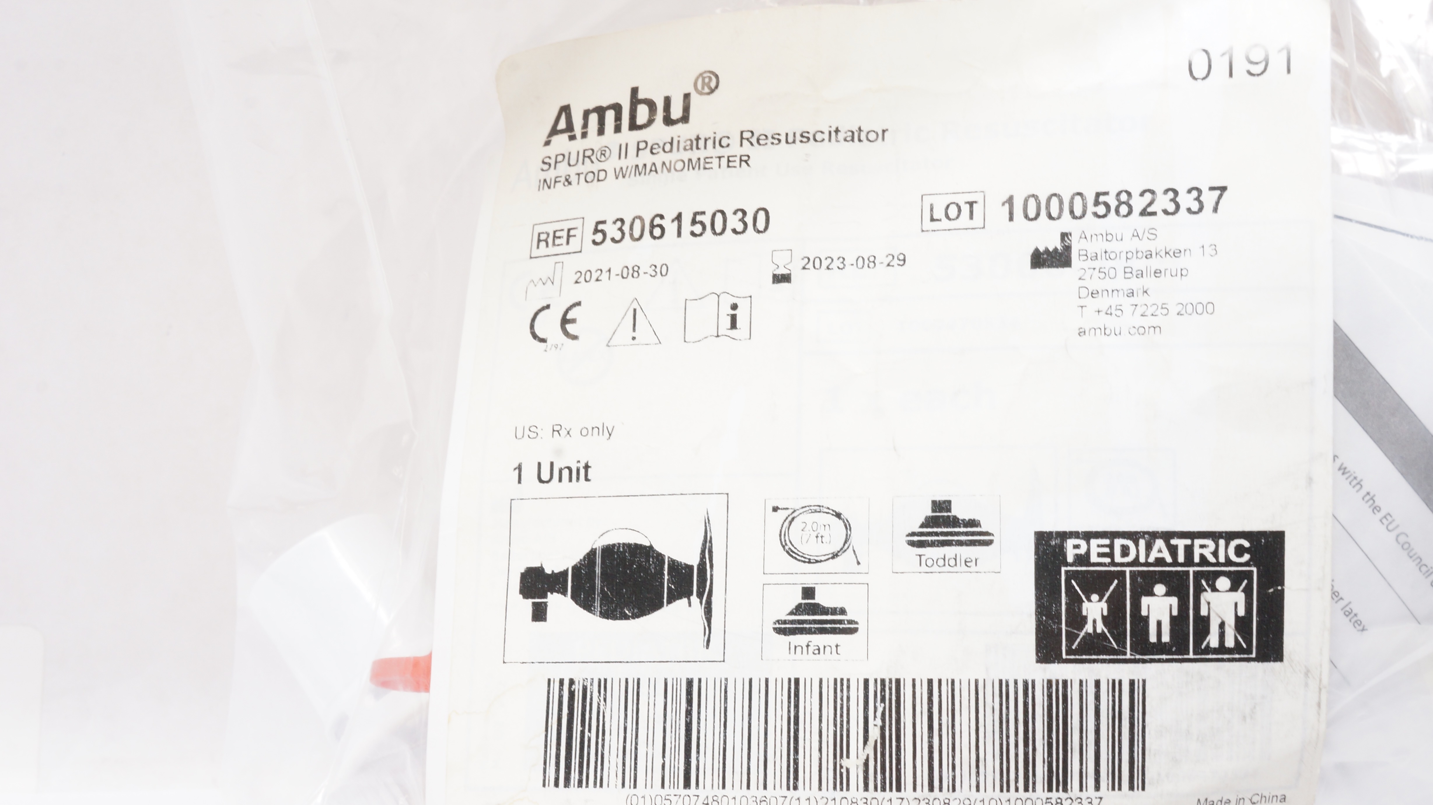 AMBU 530615030 SPUR II Pediatric Resuscitator Infant & Toddler With Manometer