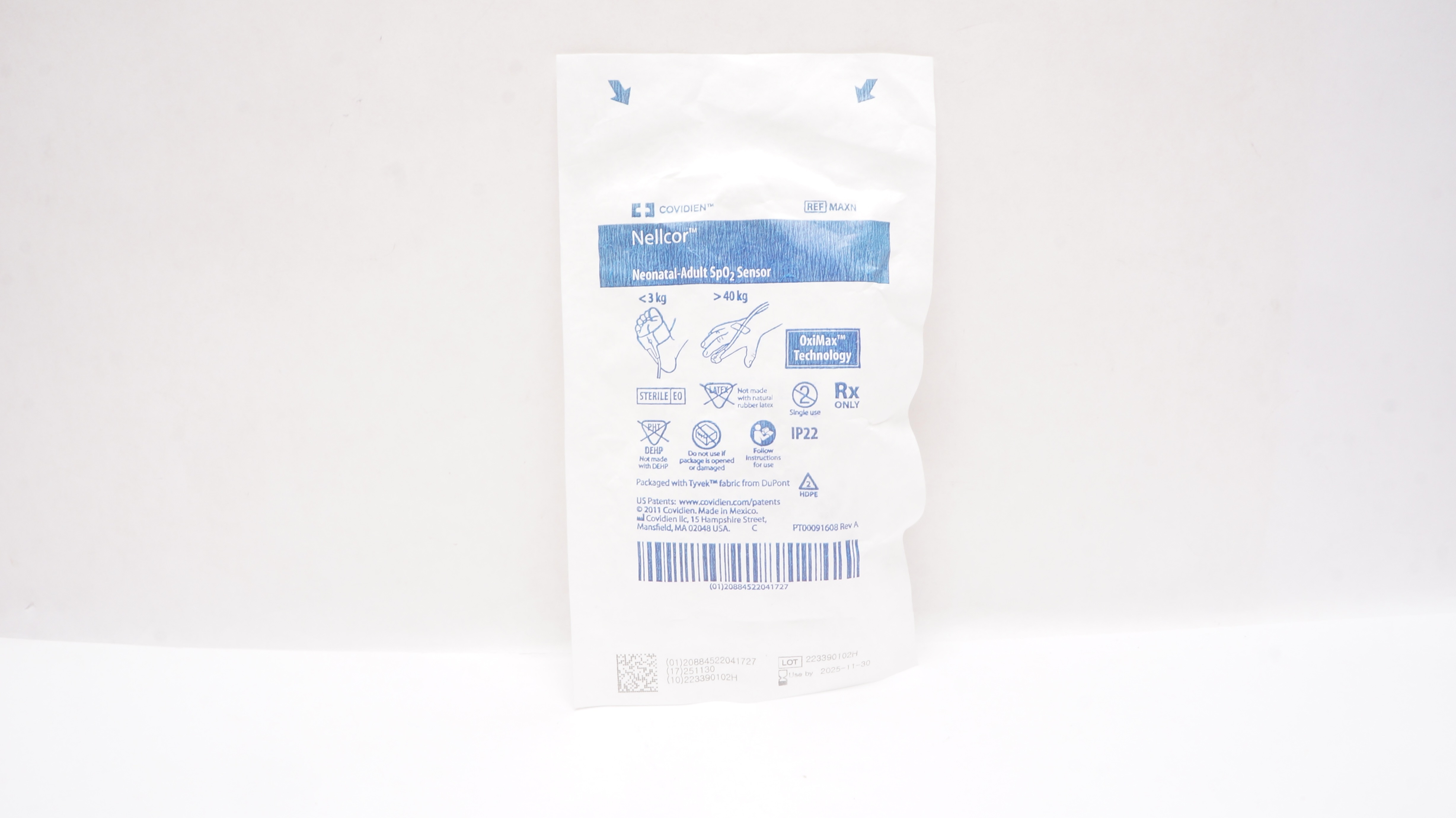 Covidien MAXN Nellcor Neonatal-Adult SpO₂ Sensor <3kg >40kg