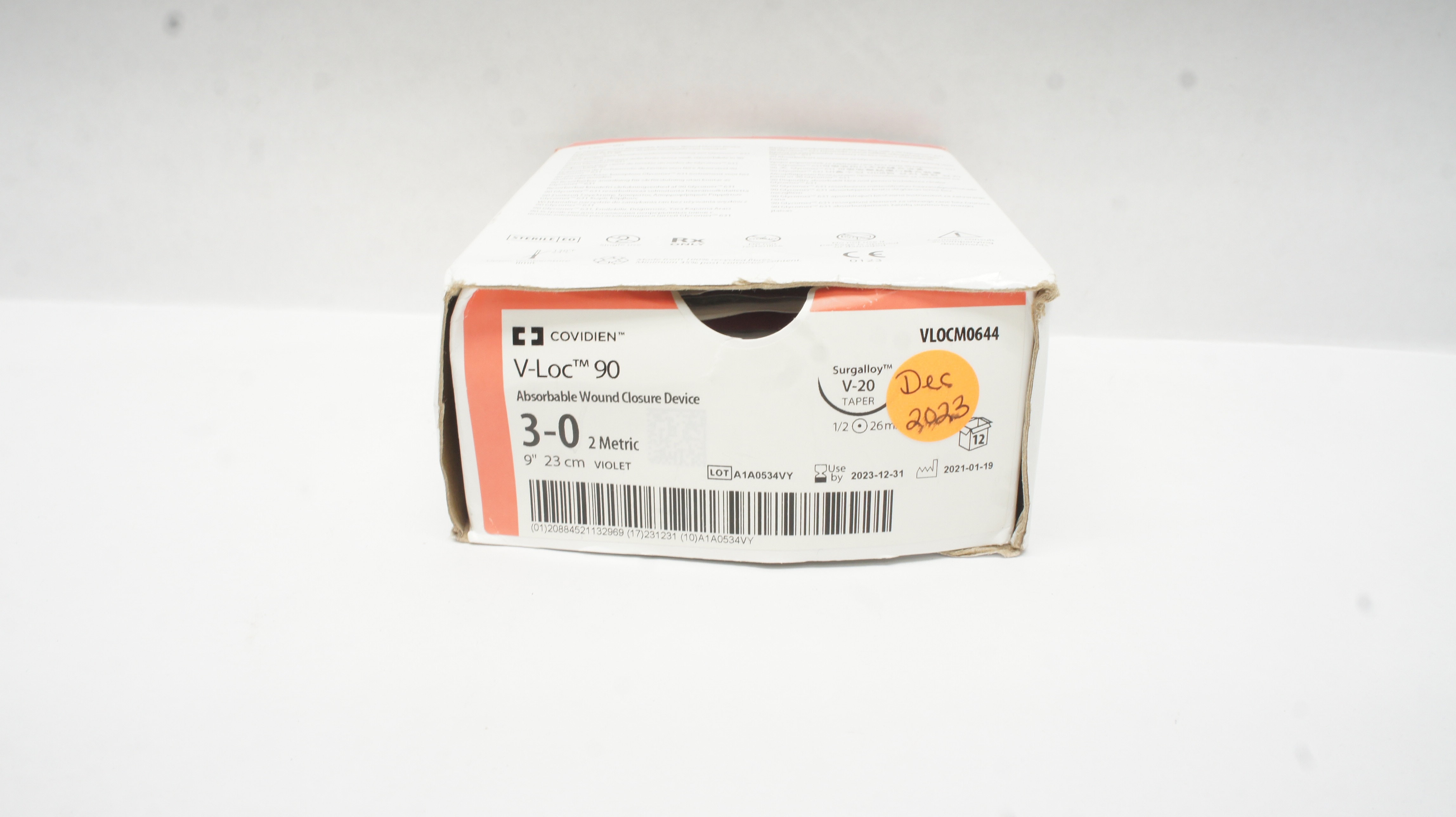 Covidien VLOCM0644 3-0  V-Loc 90, V-20, 1/2c 26mm Taper, 9inch (x) - Box of 10