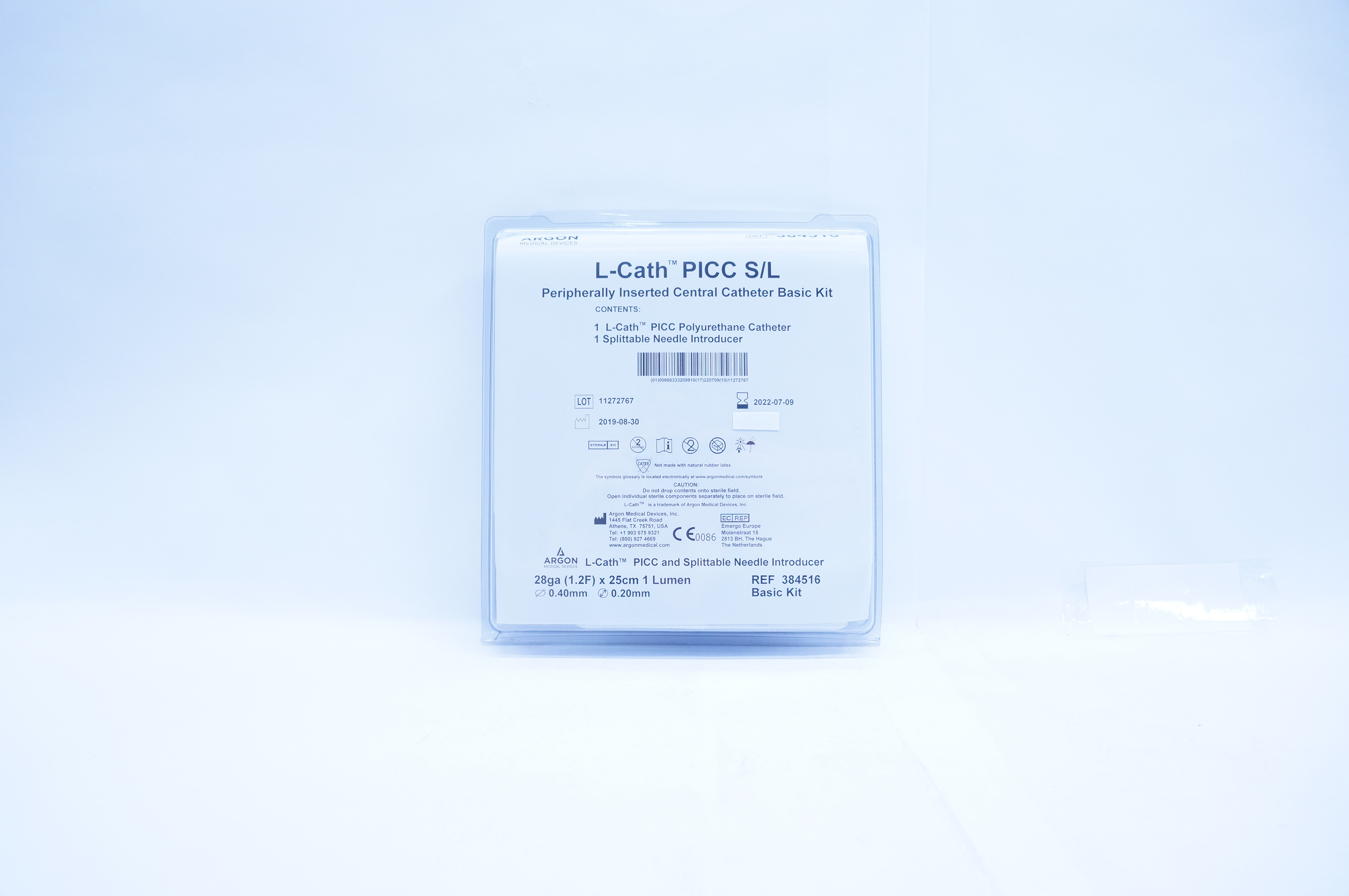 Argon 384516 L-Cath PICC S/L Peripherally Inserted Central Cath. Basic Kit 28ga