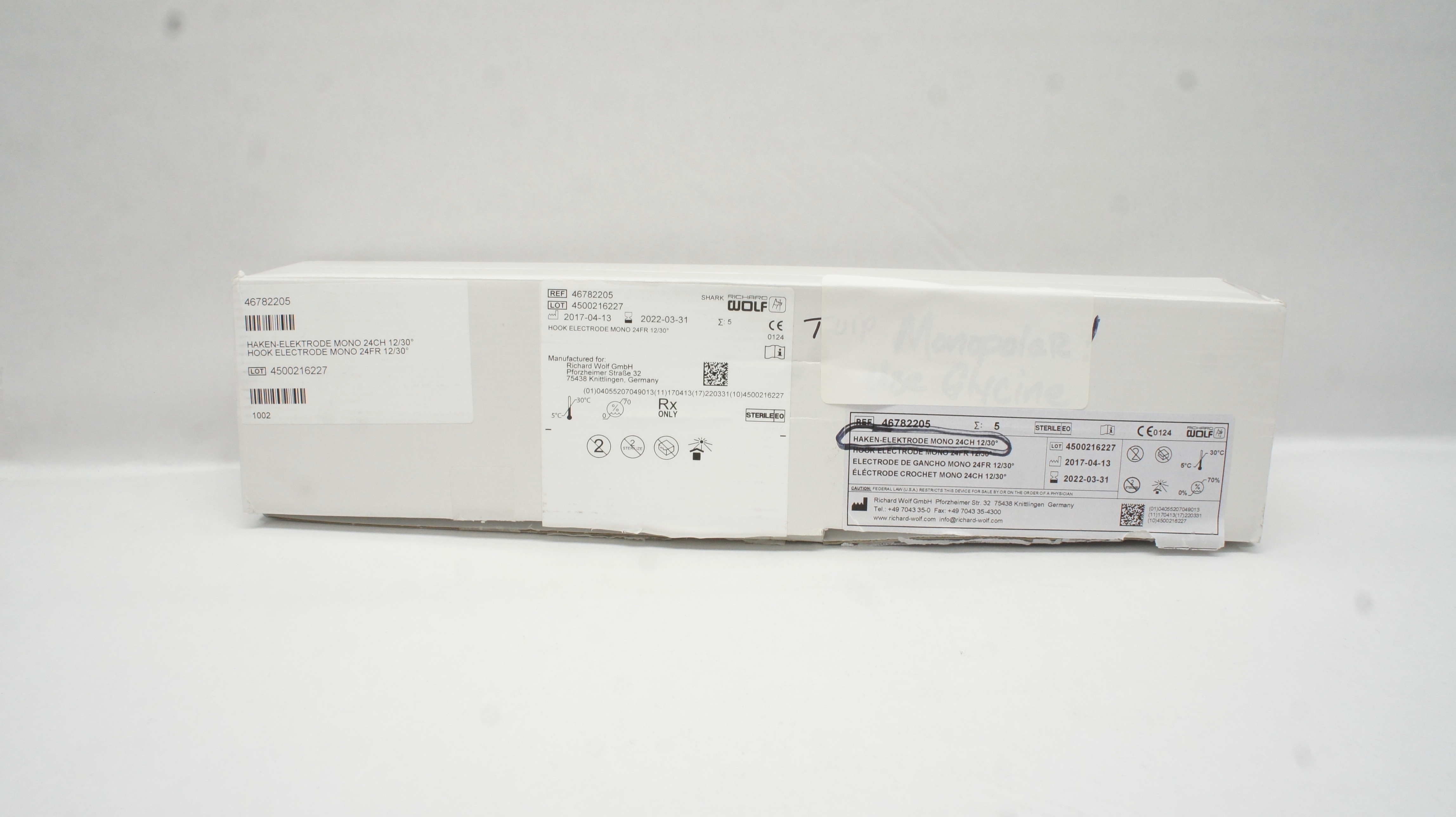 Richard Wolf 46782205 Hook Electrode 24Fr 12/30Degree (x) - Box of 5