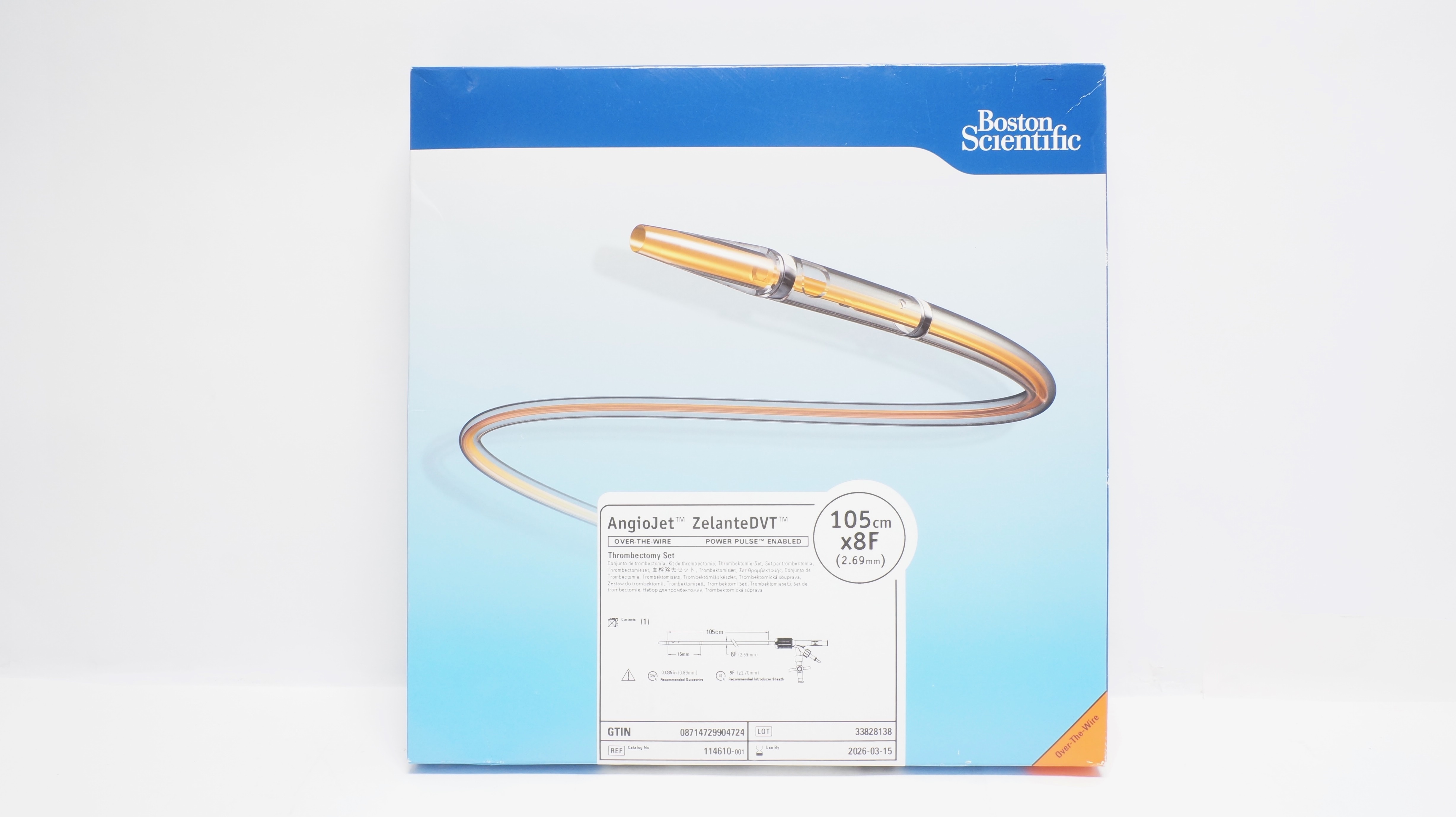 Boston Scientific 114610-001 AngioJet ZelanteDVT Thrombectomy Set 105cm x 8F