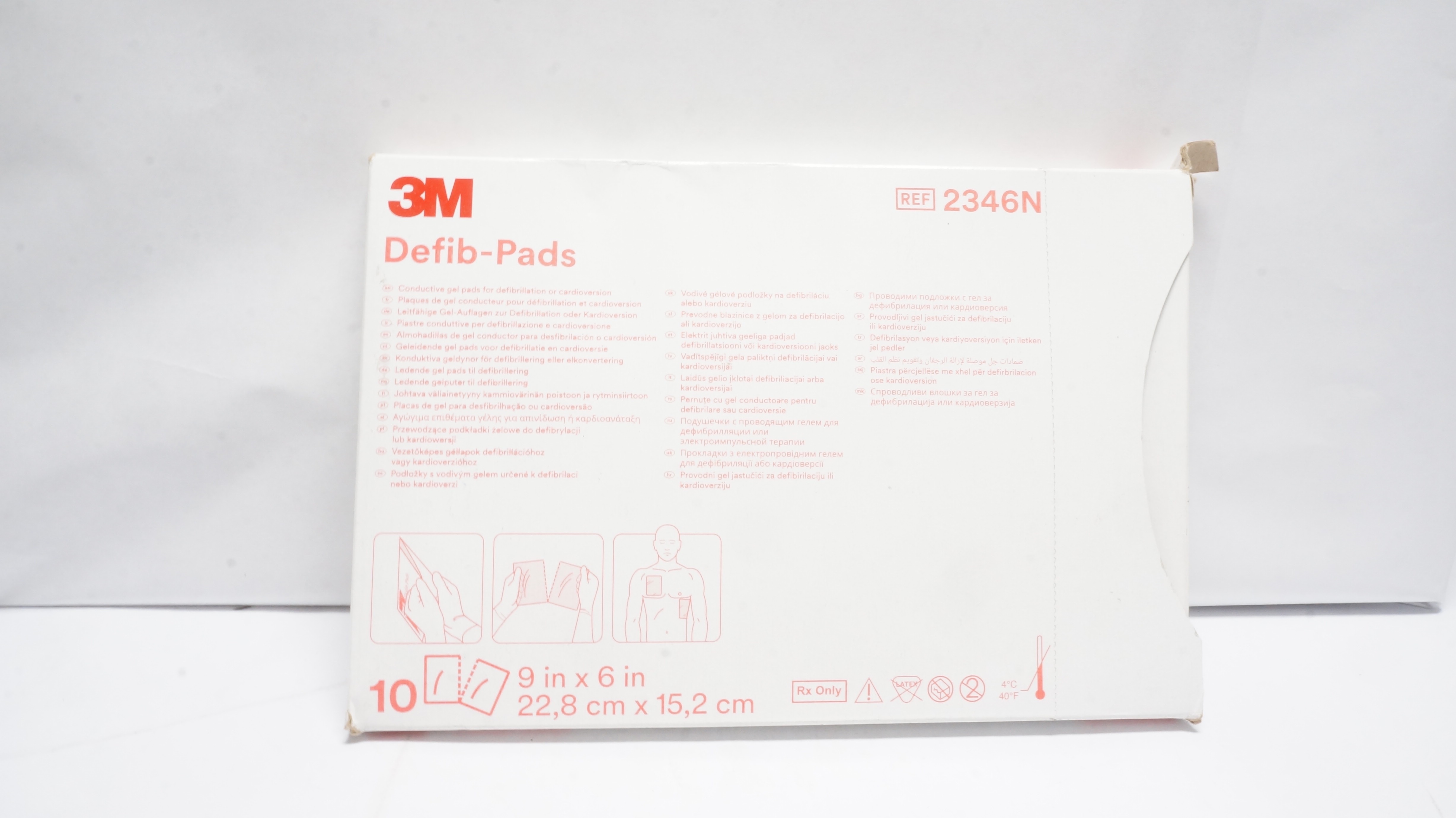 3M 2346N Conductive Gel Pads For Defibrillation/Cardioversion 9x6in(x)-Box of 10