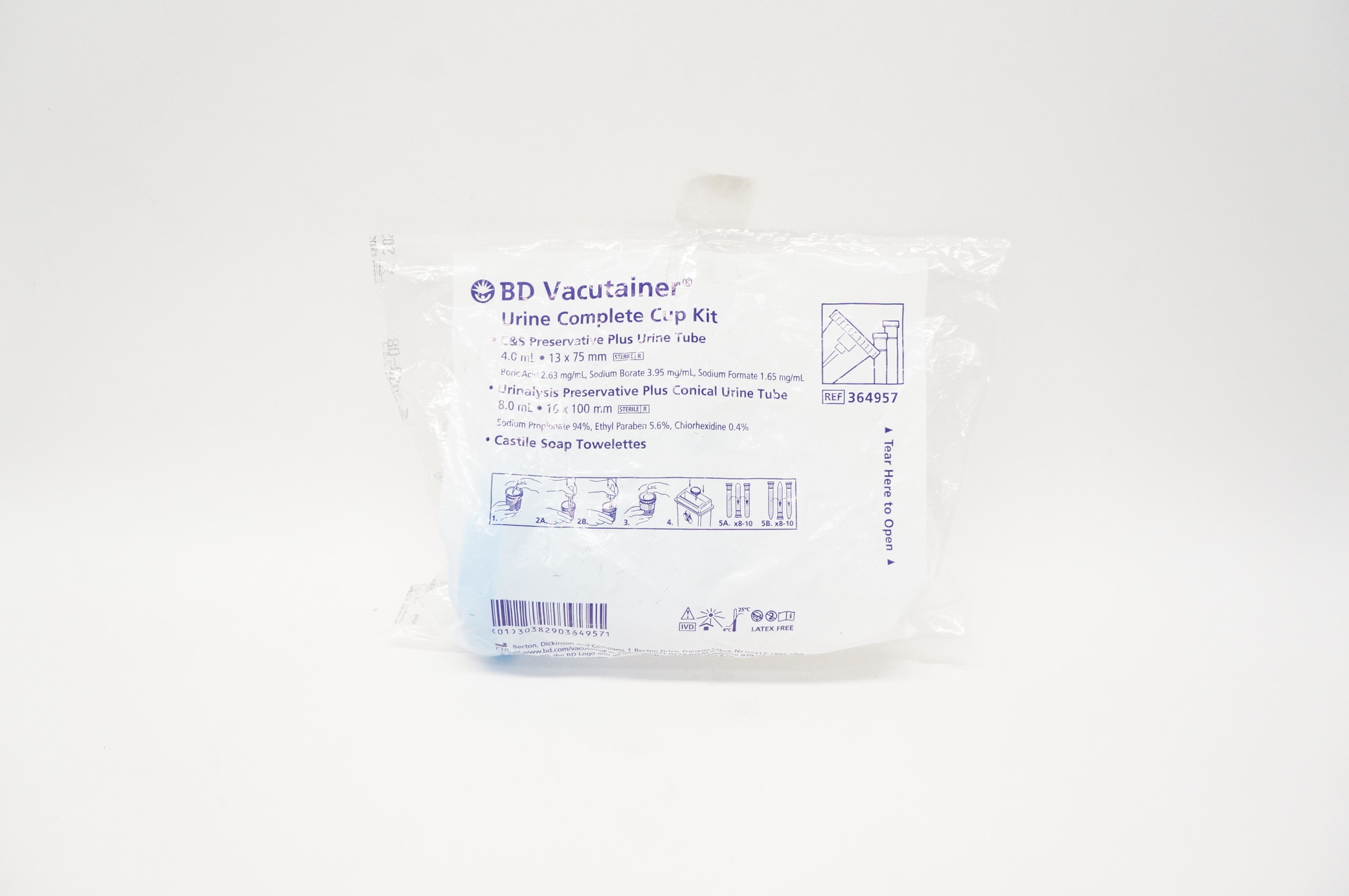 BD 364957 Vacutainer Urine Complete Cup Kit (x)