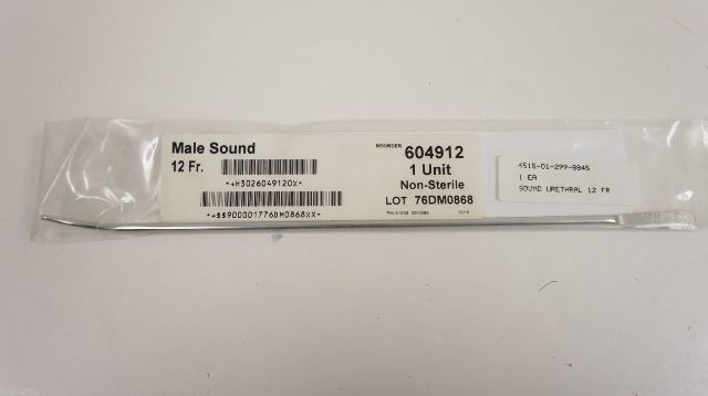 Bard 604912 Urethral Male Sound 12Fr Curved