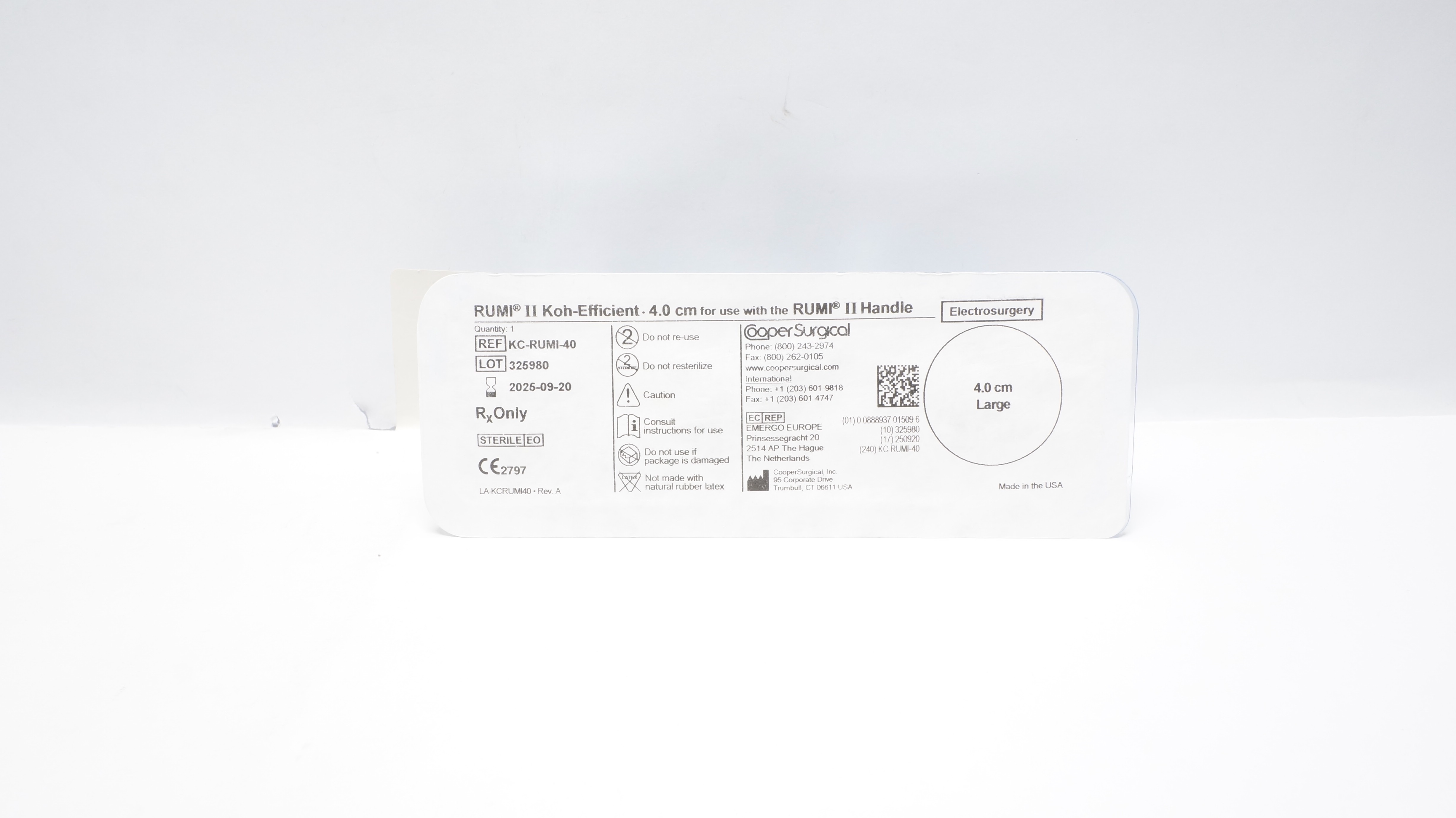 Cooper Surgical KC-RUMI-40  Rumi II Koh-Efficient 4.0cm For Rumi II Handle