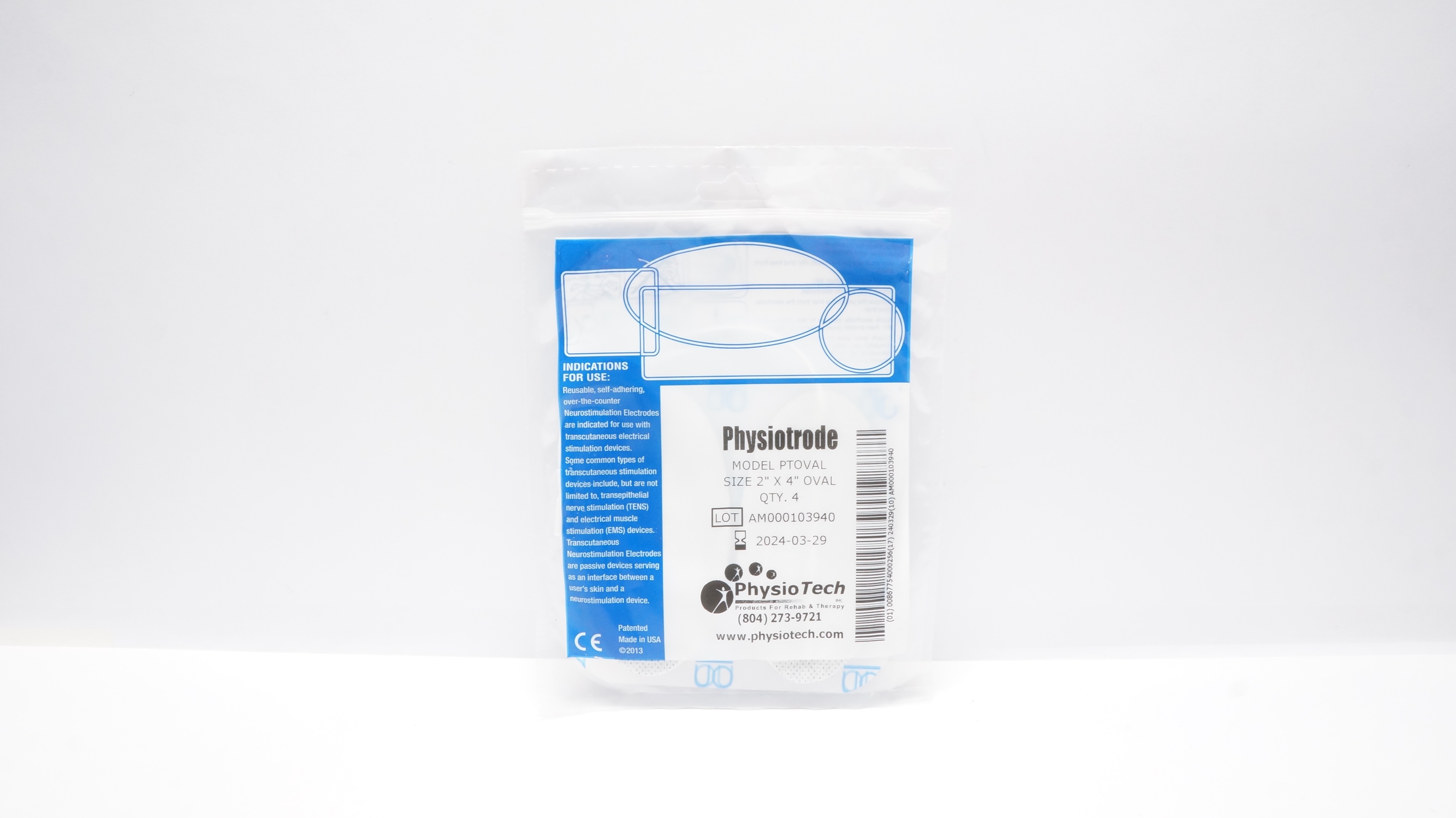 Physio Tech 10-6384 Physiotrode Model Ptoval (x) - Pack of 4