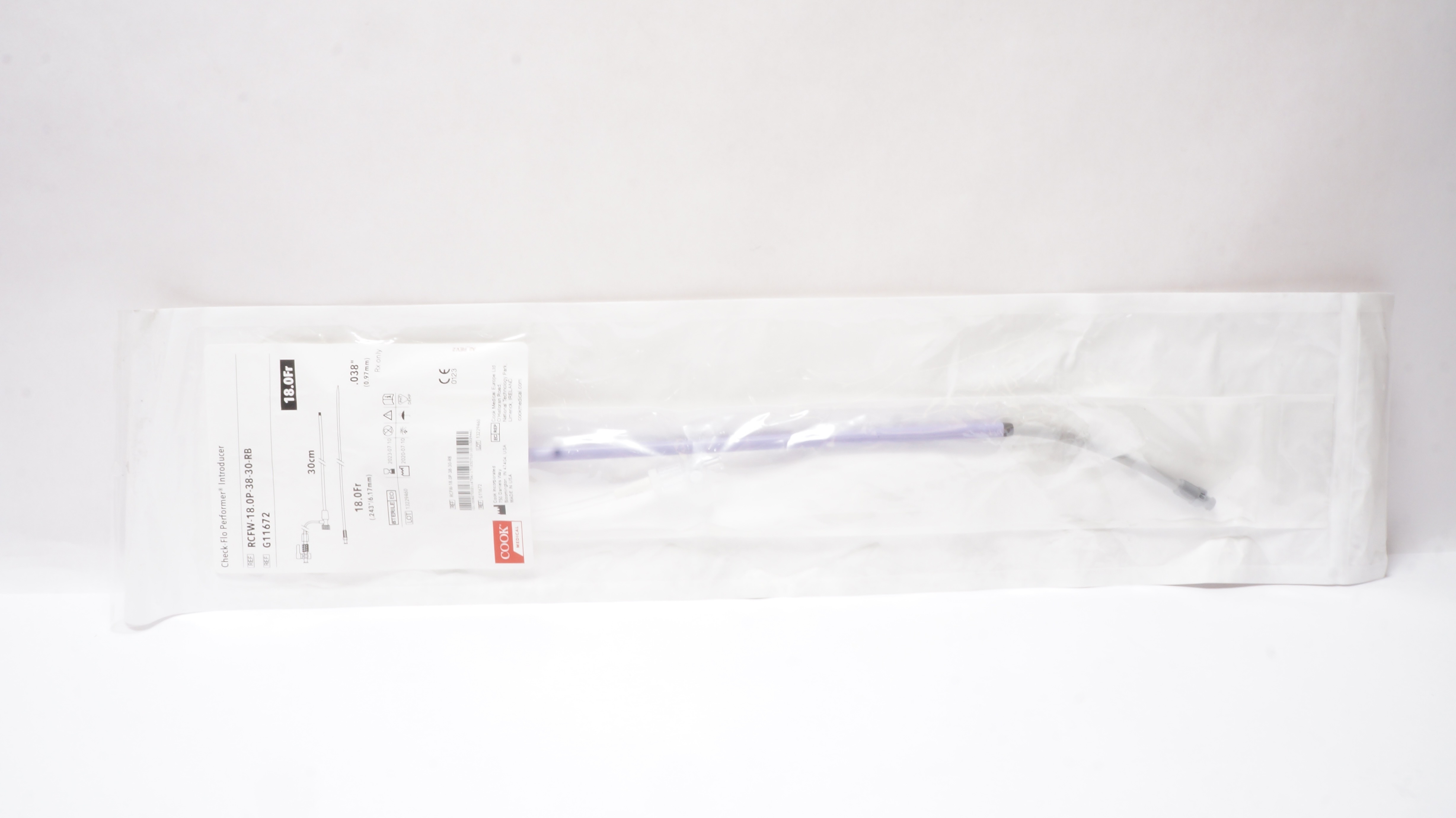 Cook Medical G11672 Check-Flo Performer Introducer 18.0Fr x .038inch x 30cm