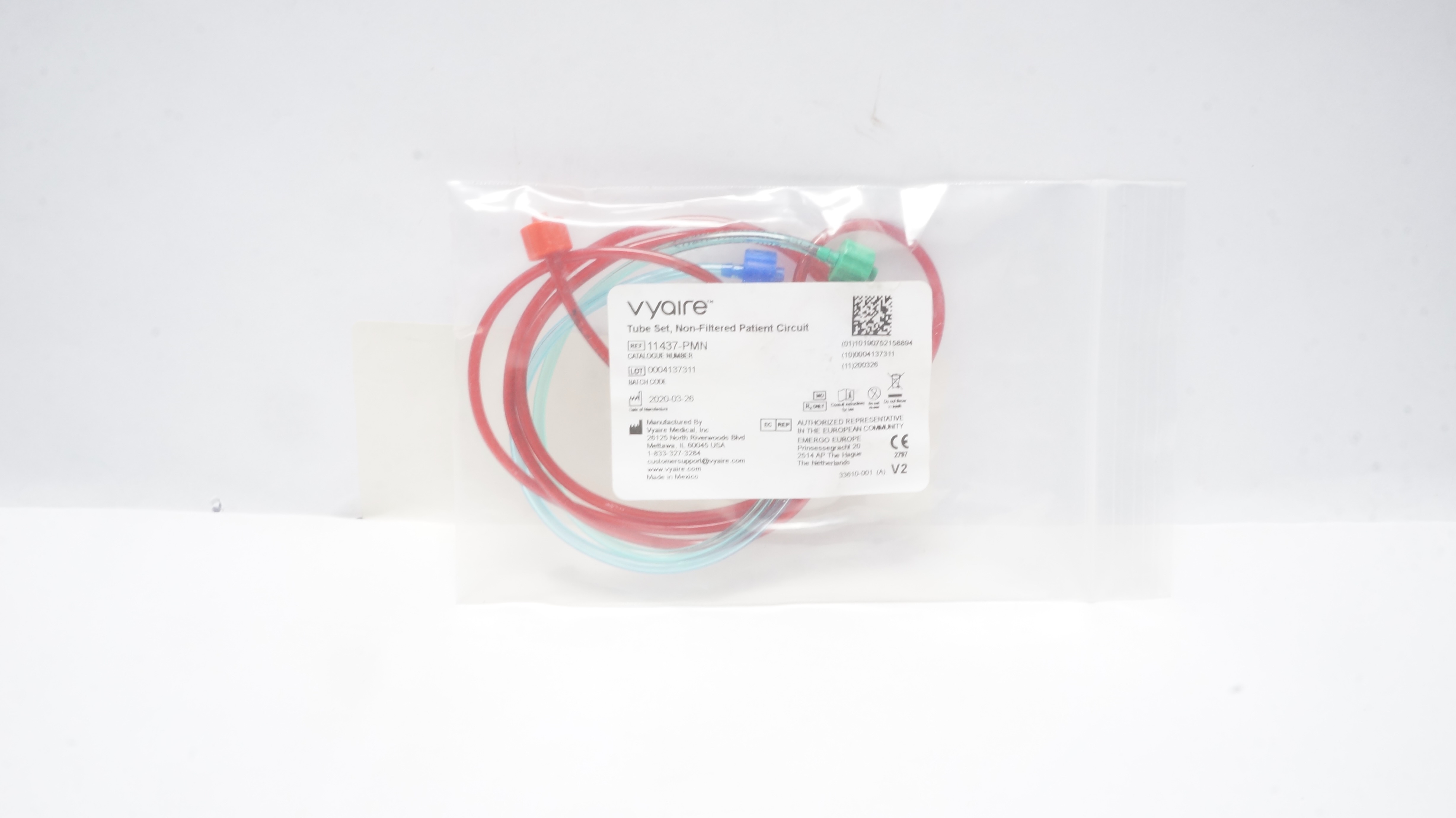 Vyaire 11437-PMN Tube Set, Non-Filtered Patient Circuit
