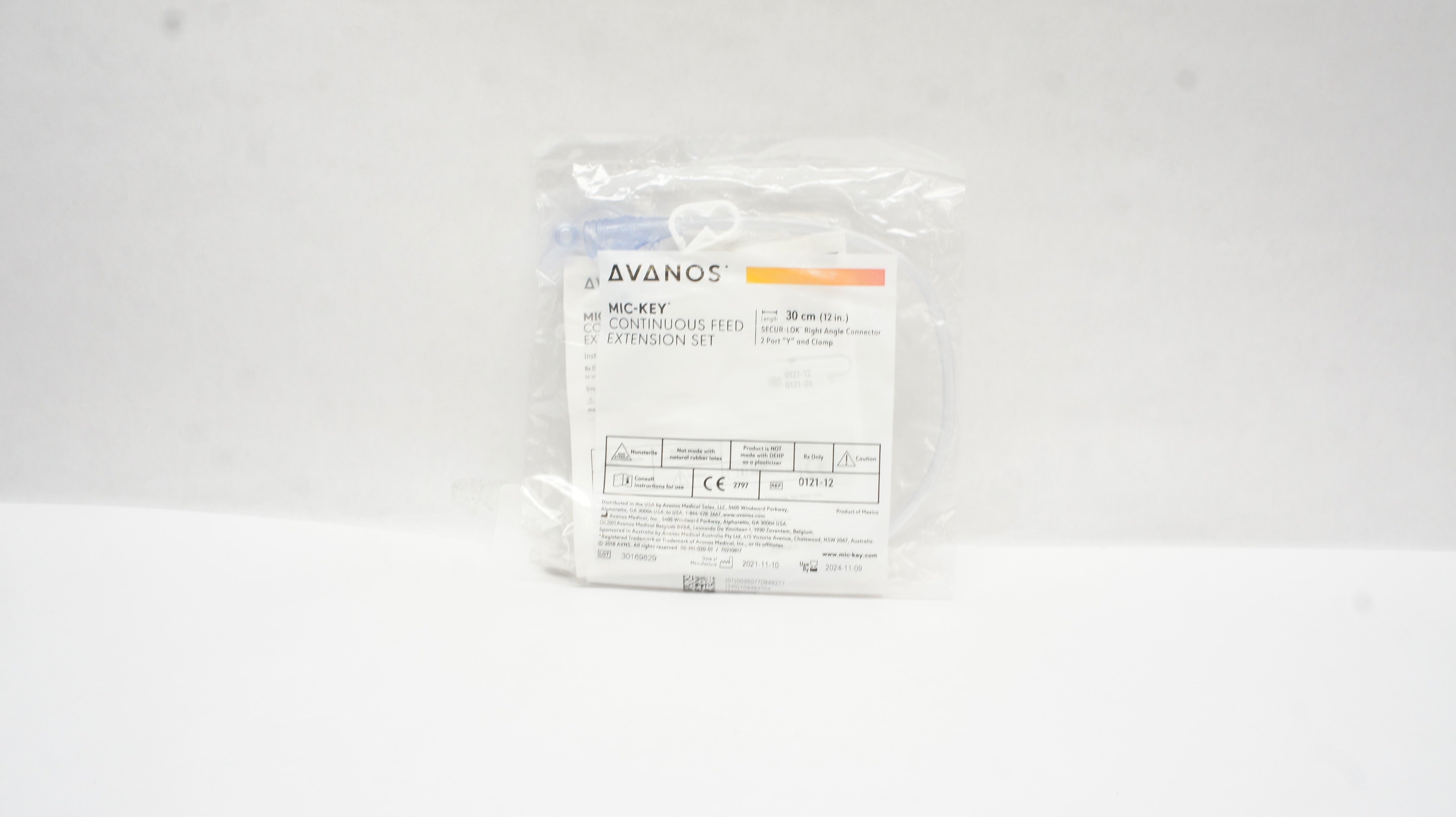 Avanos 0121-12 Mic-Key Continuous Feed Extension Set 12inch