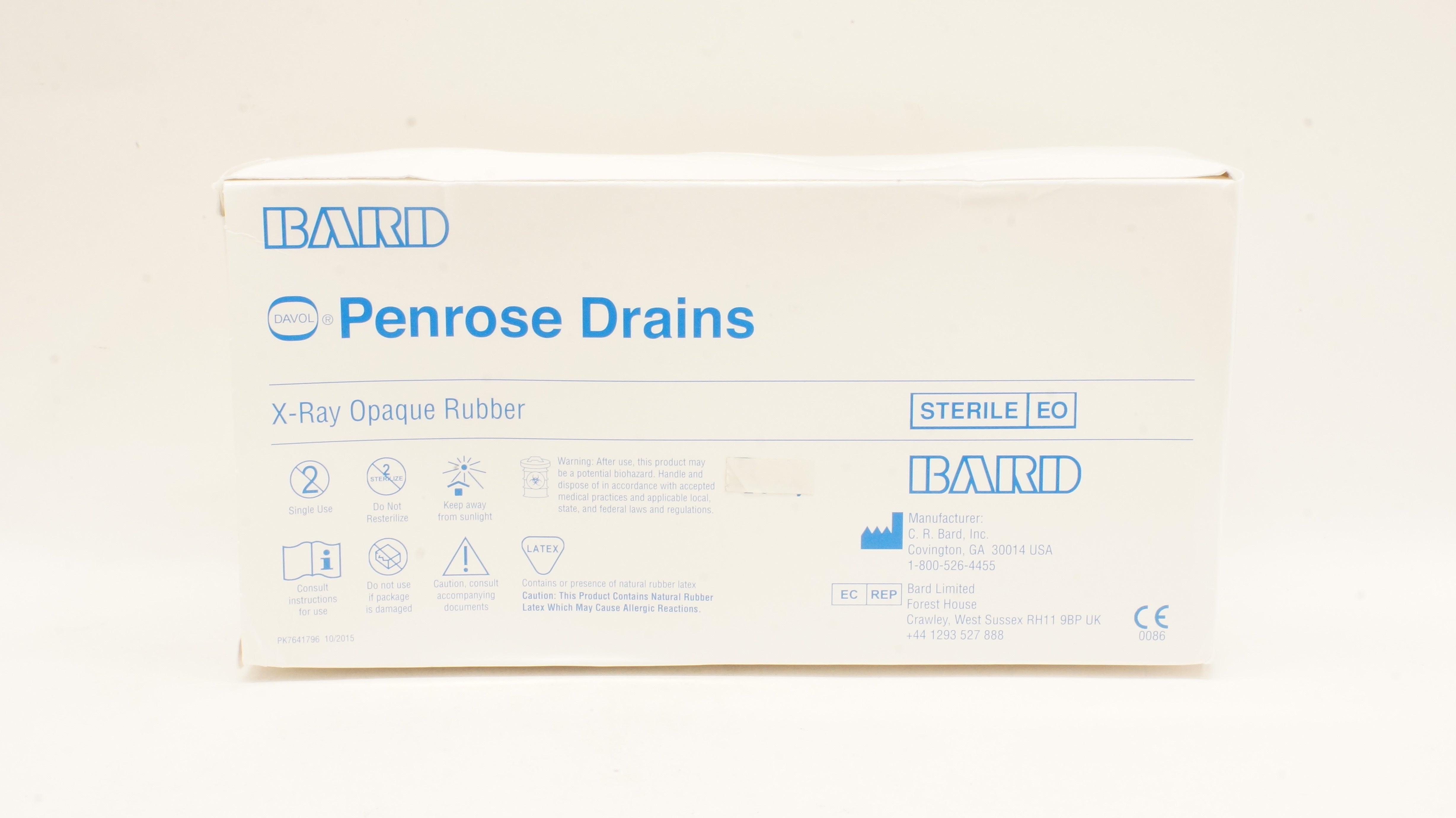 Bard 0918050 Davol Penrose Drain X-Ray Opaque Rubber 18 x 3/4inch- Box of 50 (x)