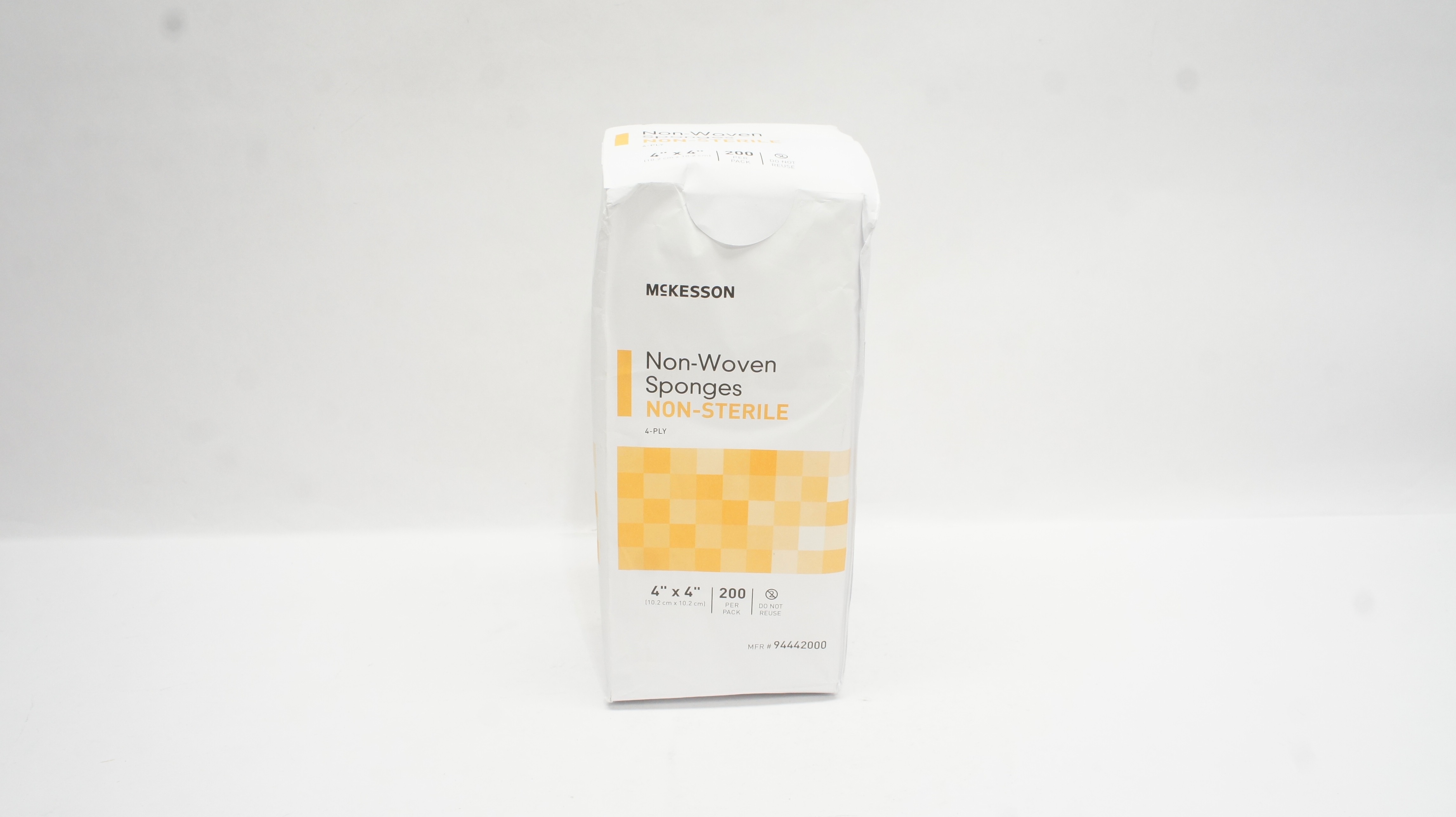 McKesson 94442000 Non-Woven Gauze Sponges 4-Ply 4inch x 4inch - Pack of 200