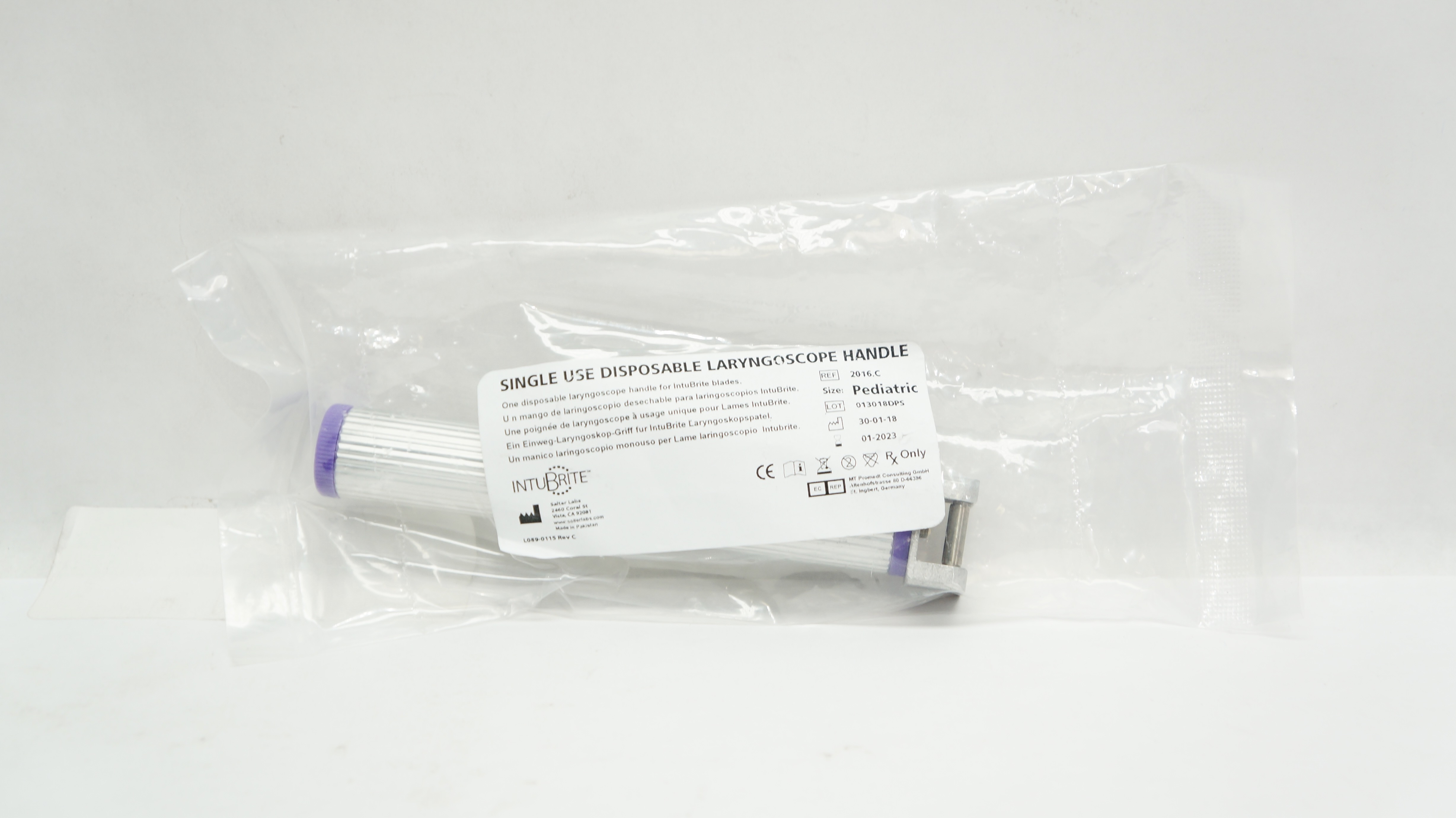 Salter Labs 2016.C IntuBrite Disposable Laryngoscope Handle, Size Pediatric (x)