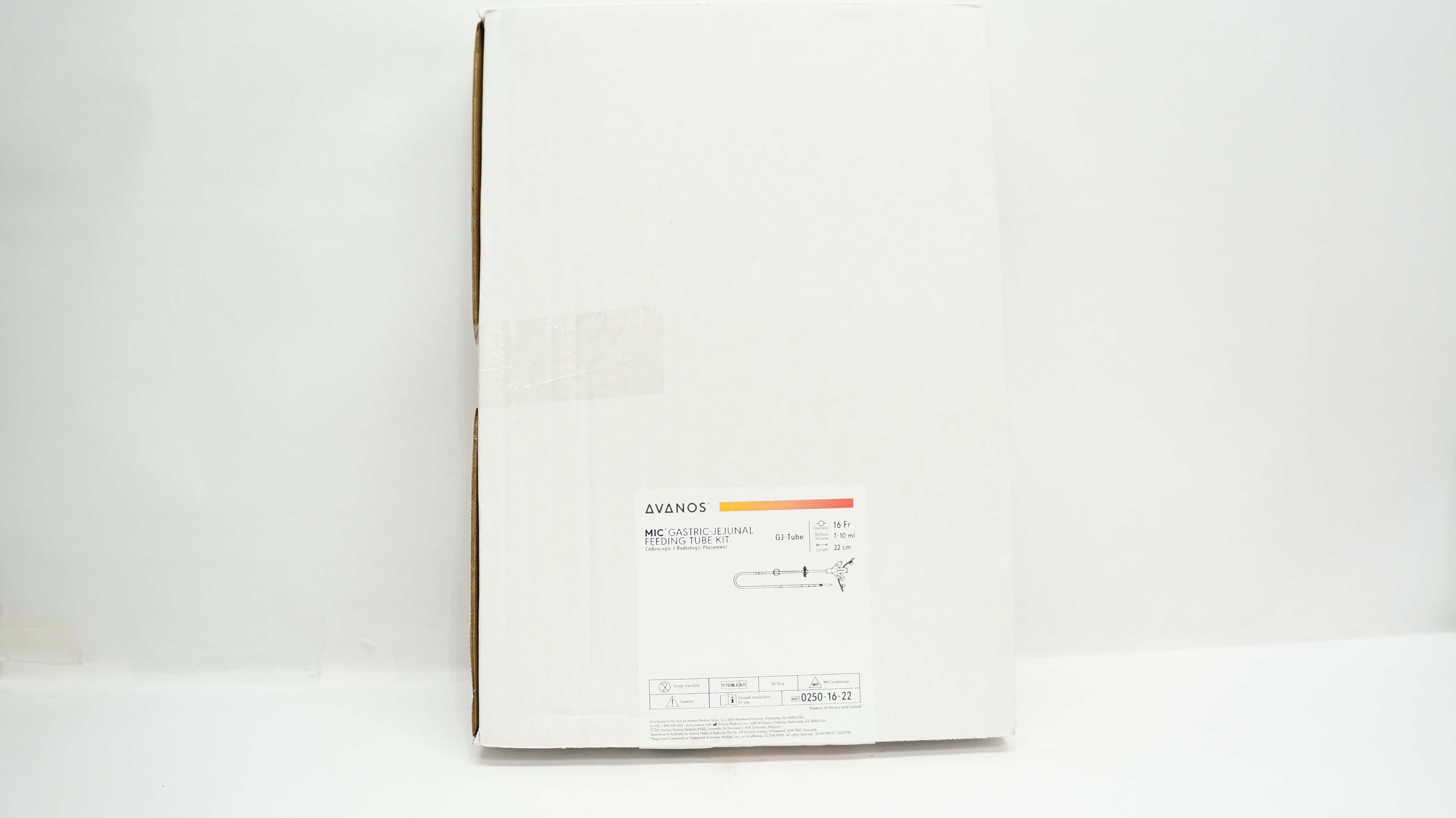 Avanos 0250-16-22 MIC Gastric-Jejunal Feeding Tube Kit 16Fr x 7-10ml x 22cm