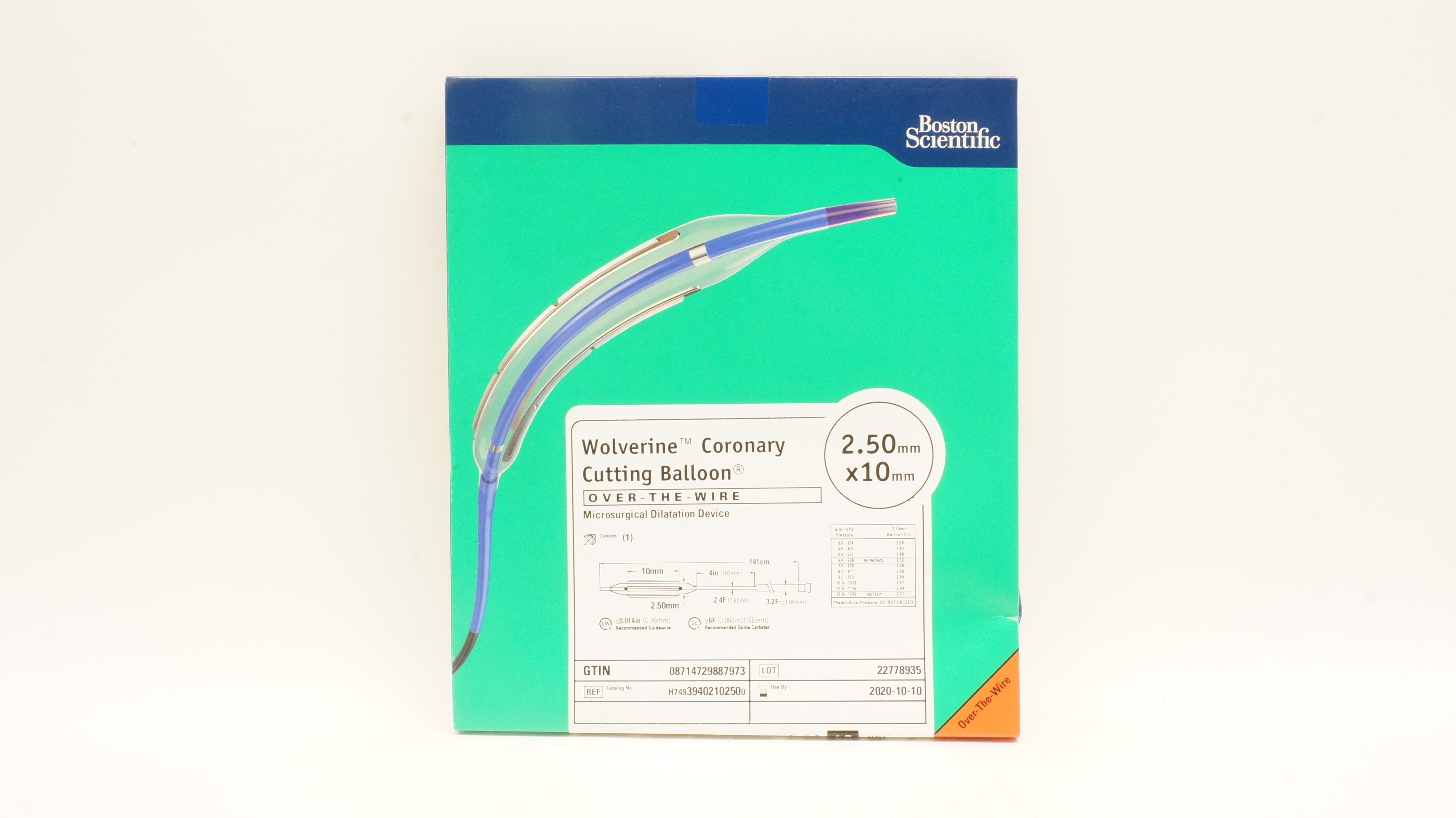 Boston Scientific 3940210250 Wolverine Coronary Cutting Balloon 2.50mm x 10mm(x)
