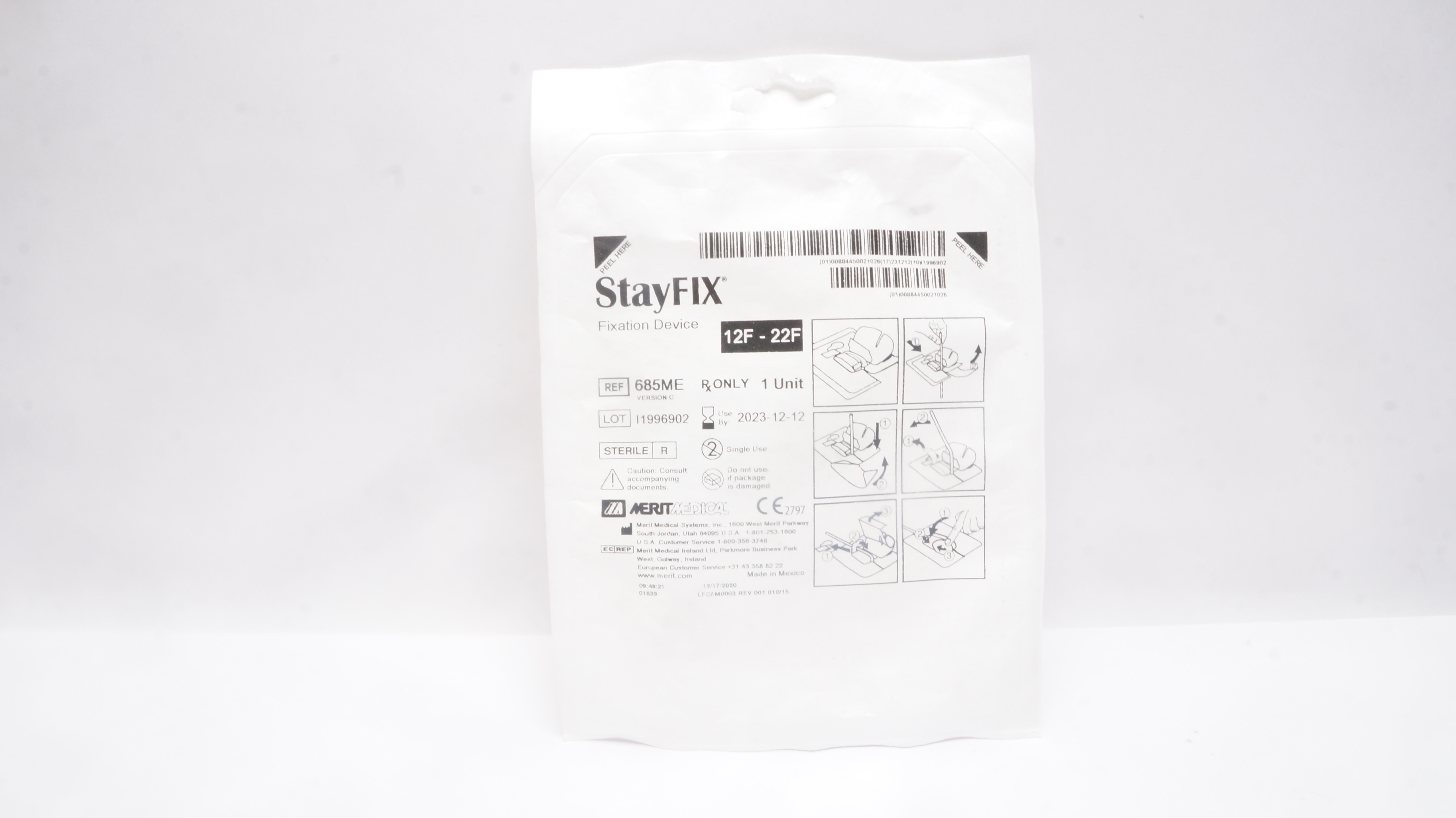 Merit Medical 685ME StayFix Fixation Device 12F-22F