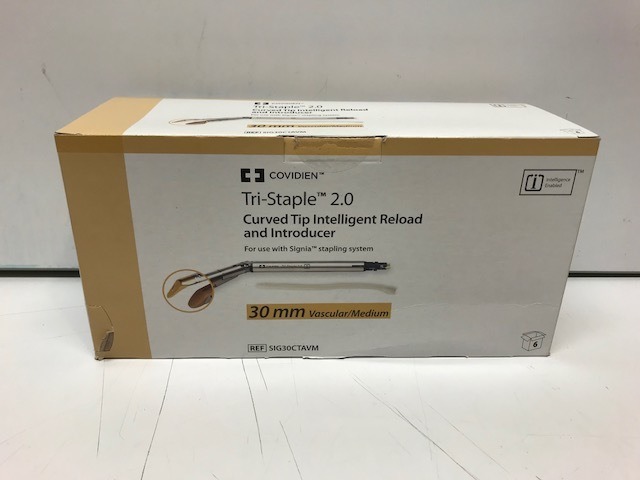 Covidien SIG30CTAVM Tri-Staple 2.0 Curved Tip Intelligent Reload and Introducer 30mm Vascular/Medium